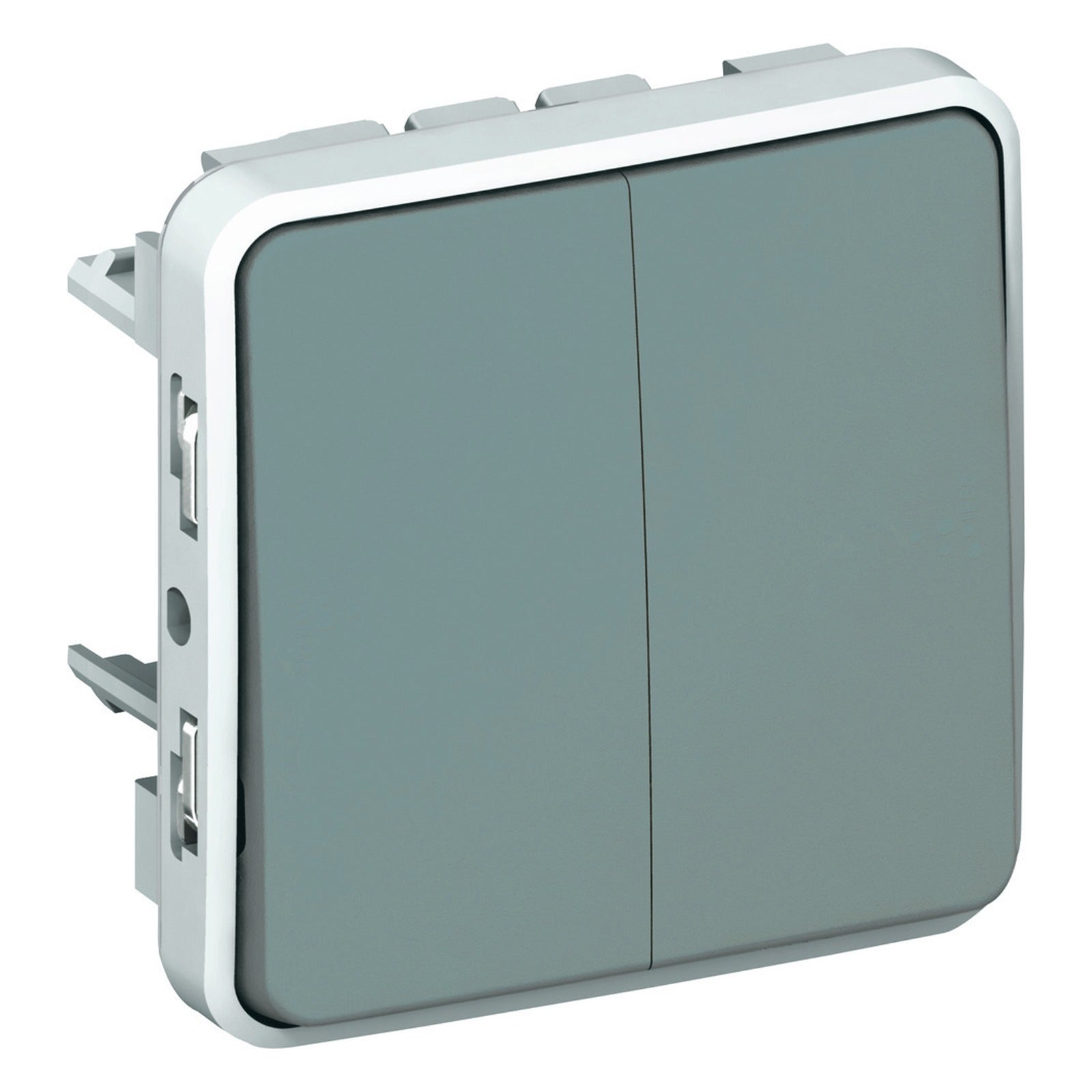 Conmutador doble Legrand Plexo componible 10A gris - referencia 069525