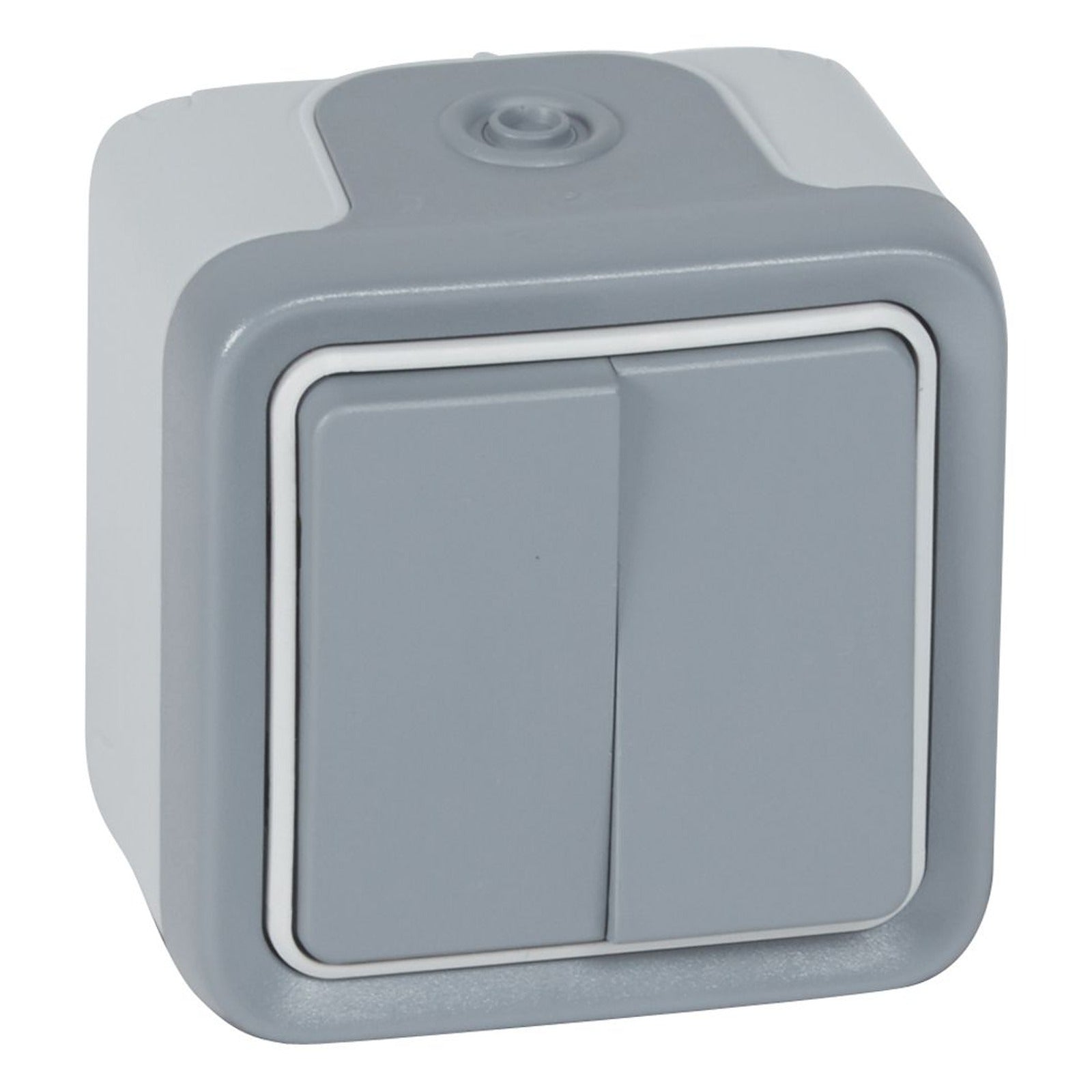 Conmutador doble Legrand Plexo monobloc de superficie 10A gris - referencia 069715