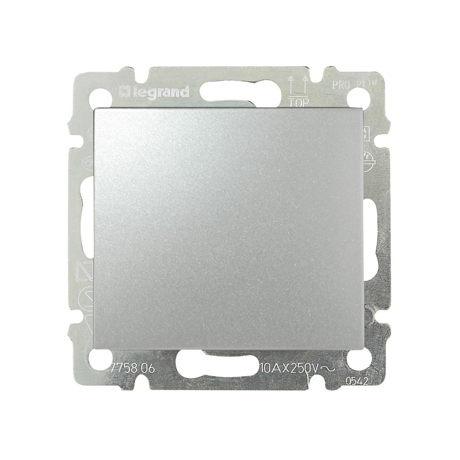 Interruptor Legrand Valena unipolar 10AX 250 V aluminio brillante - referencia 770101