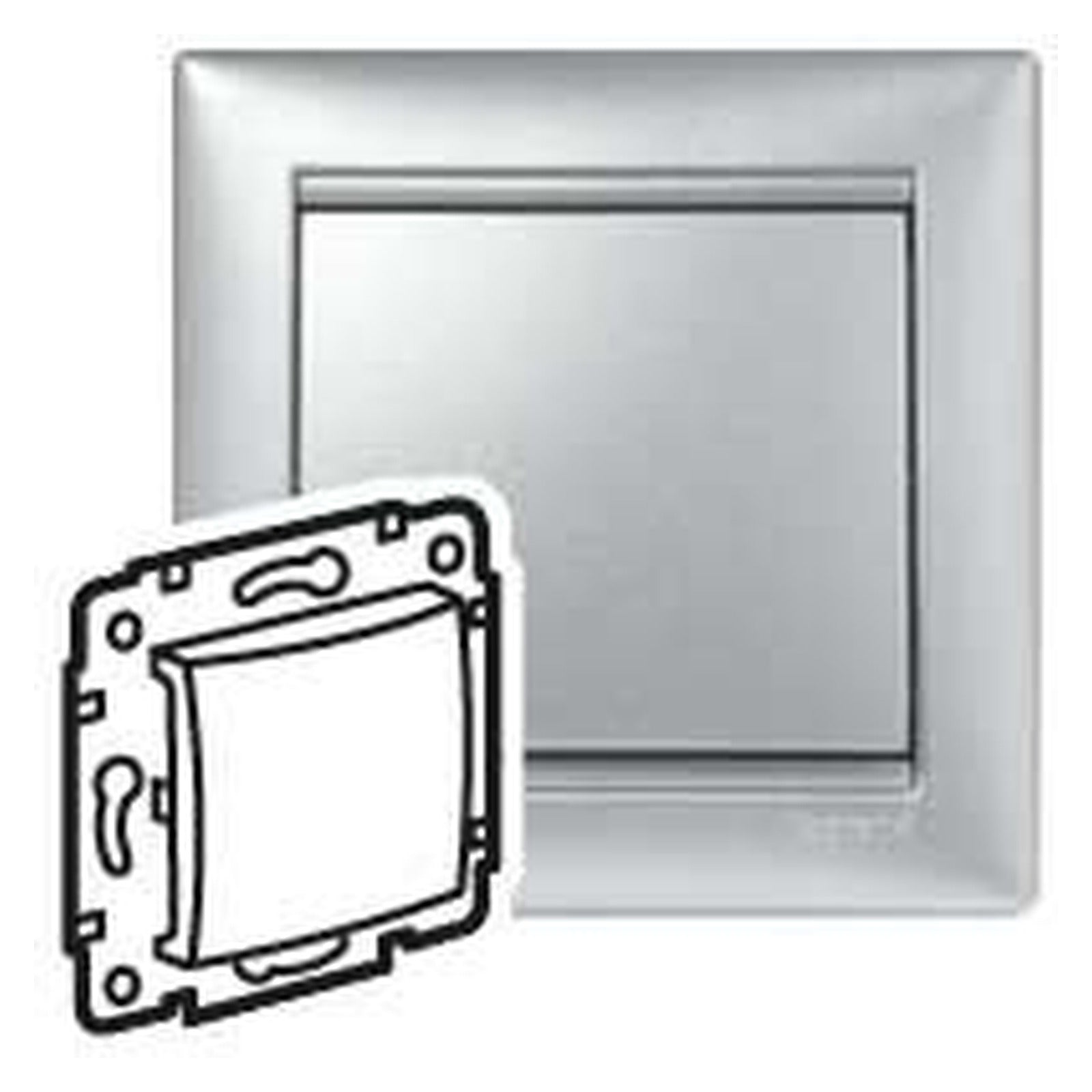 Tapa ciega Legrand Valena aluminio brillante - referencia 770146