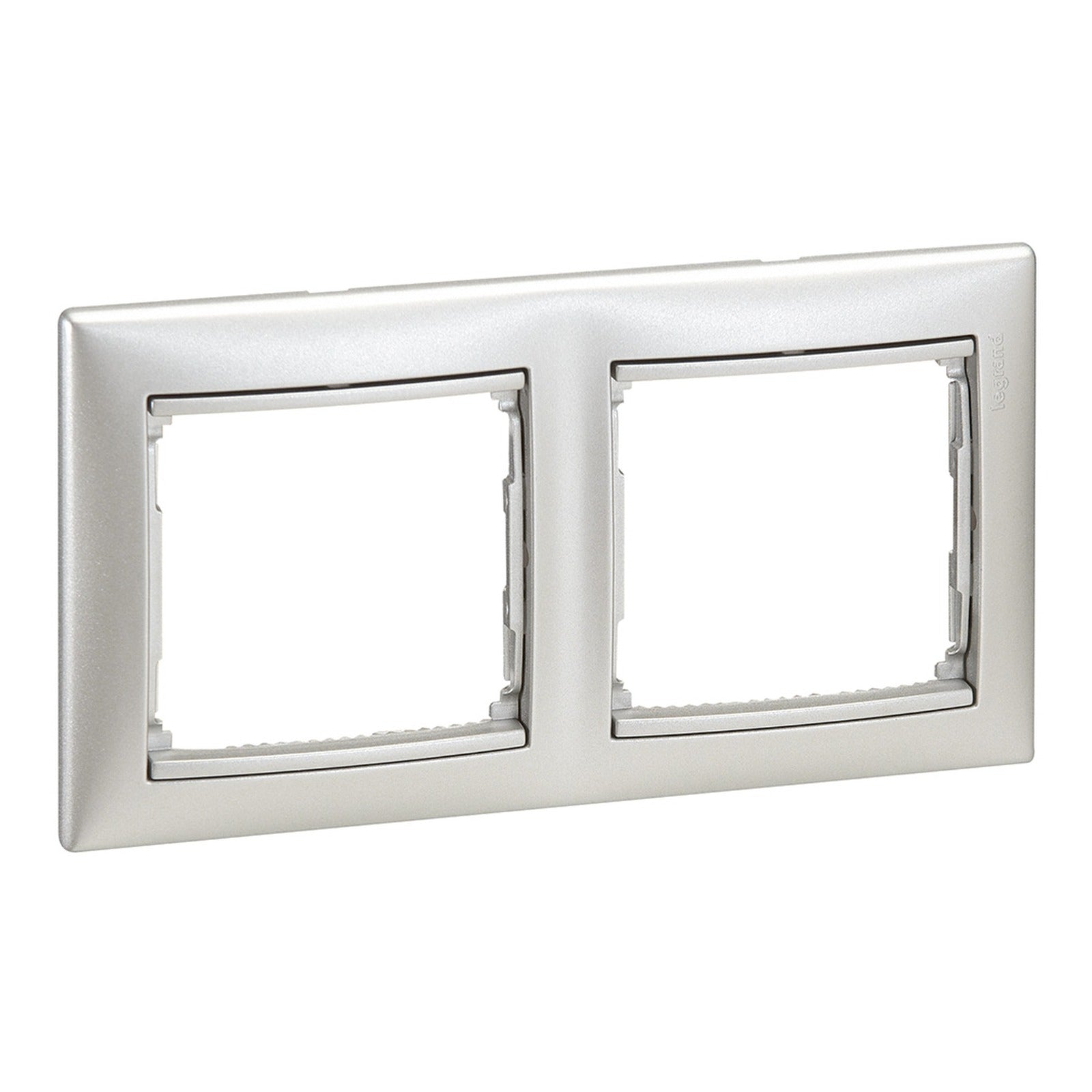 Placa Legrand Valena 2 elementos horizontal aluminio brillante - referencia 770152
