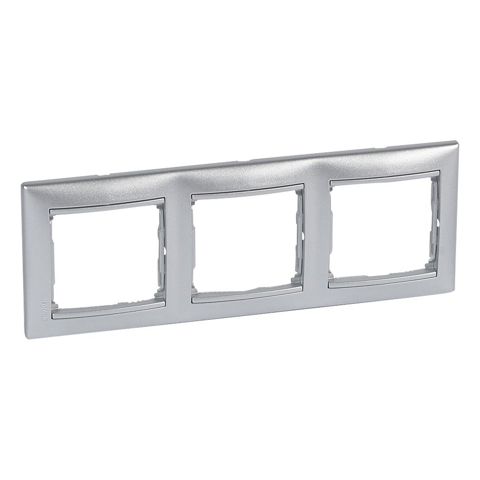 Placa Legrand Valena 3 elementos horizontal aluminio brillante - referencia 770153