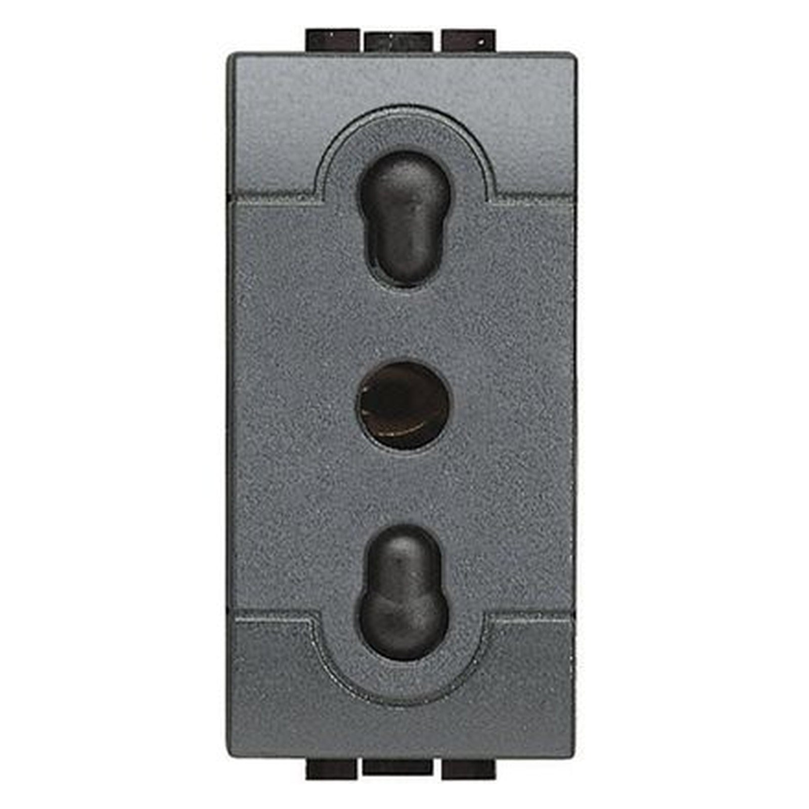 Base italiana BTicino Livinglight 2P+T 10/16A 250 V, antracita - referencia L4180
