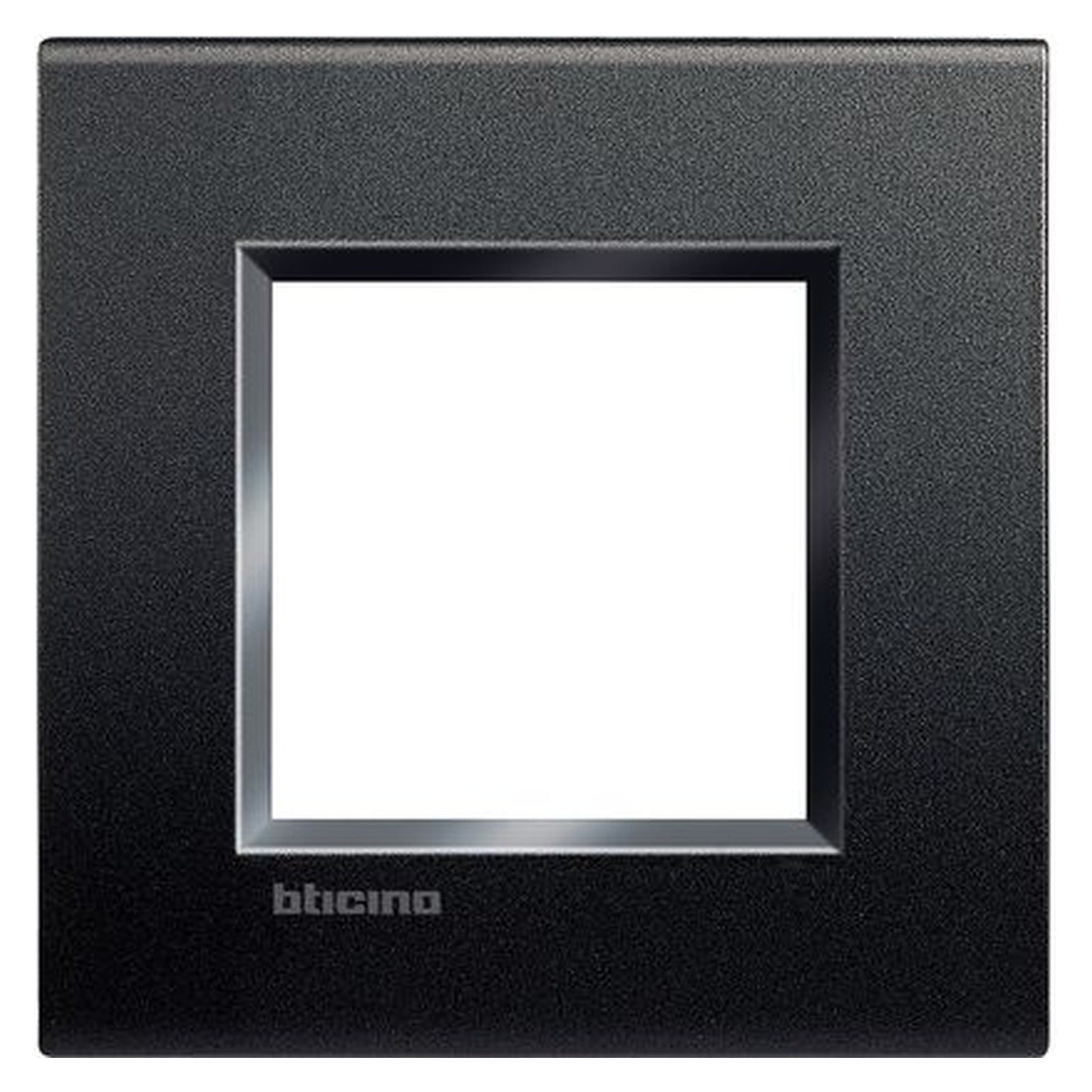 Placa cuadrada BTicino Livinglight de 2 módulos, antracita - referencia LNA4802AR
