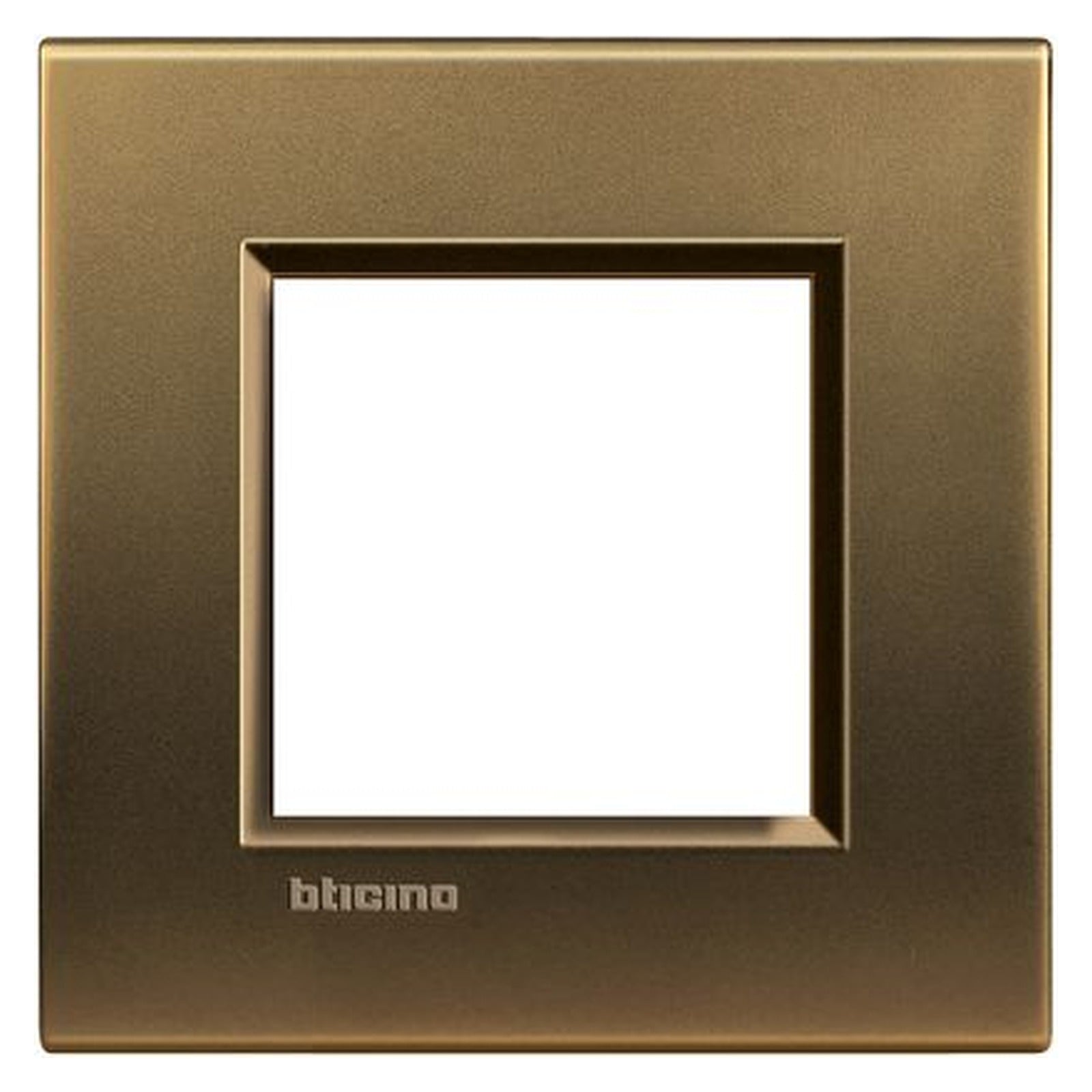 Placa cuadrada BTicino Livinglight de 2 módulos, bronce brillante - referencia LNA4802BZ