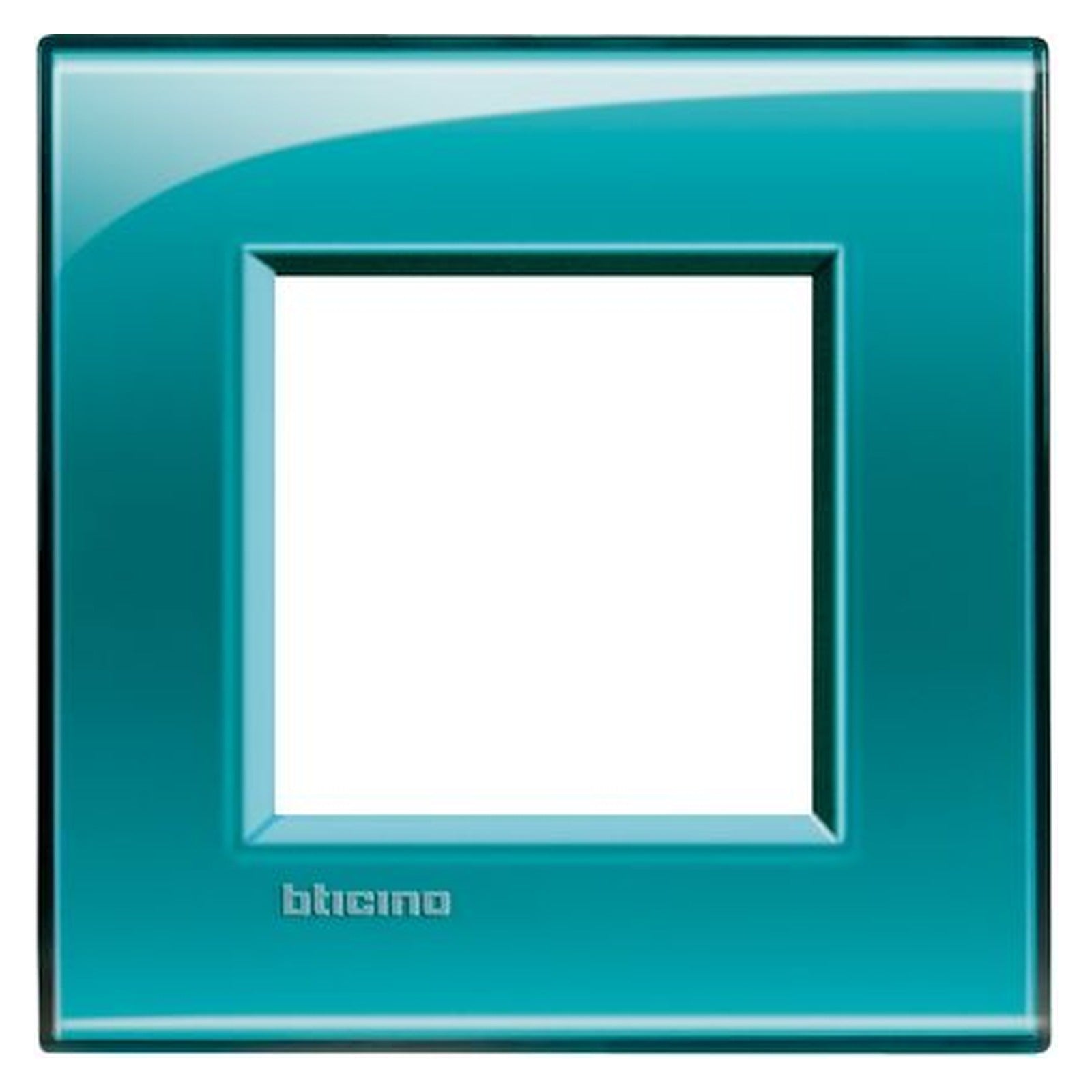 Placa cuadrada BTicino Livinglight de 2 módulos, verde deep - referencia LNA4802VD