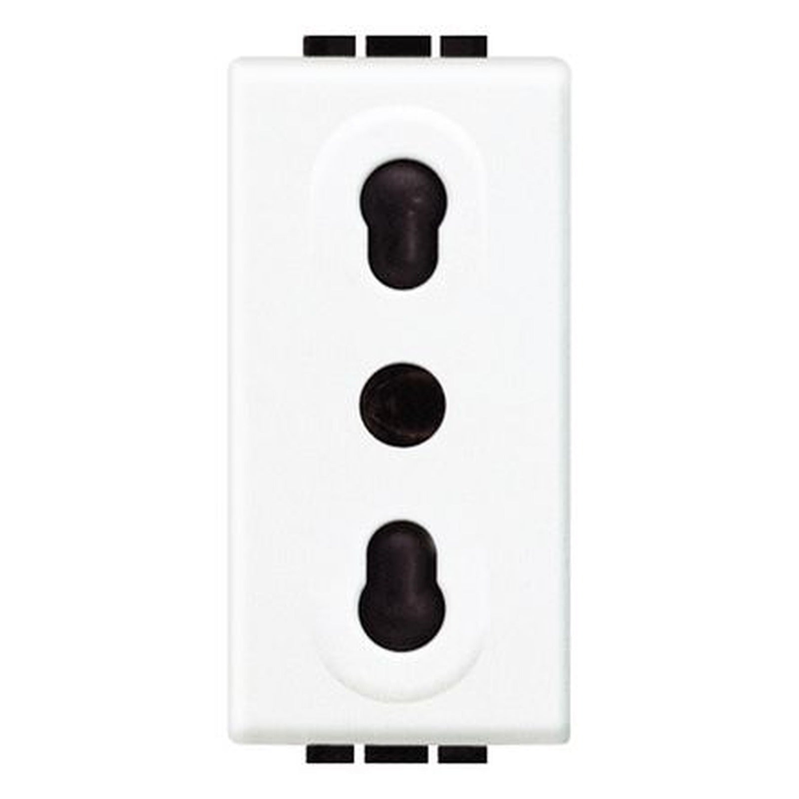 Base italiana BTicino Livinglight 2P+T 10/16A 250 V, blanca - referencia N4180