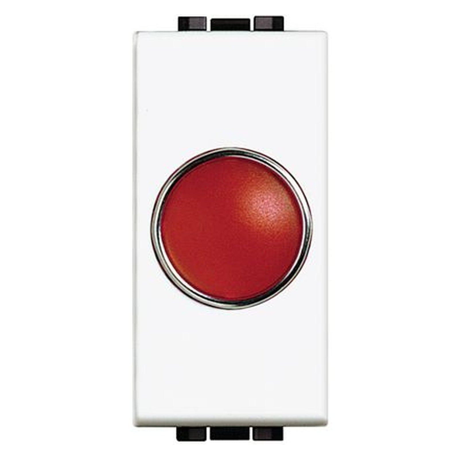 Portalámparas BTicino Livinglight con difusor rojo, blanco - referencia N4371R