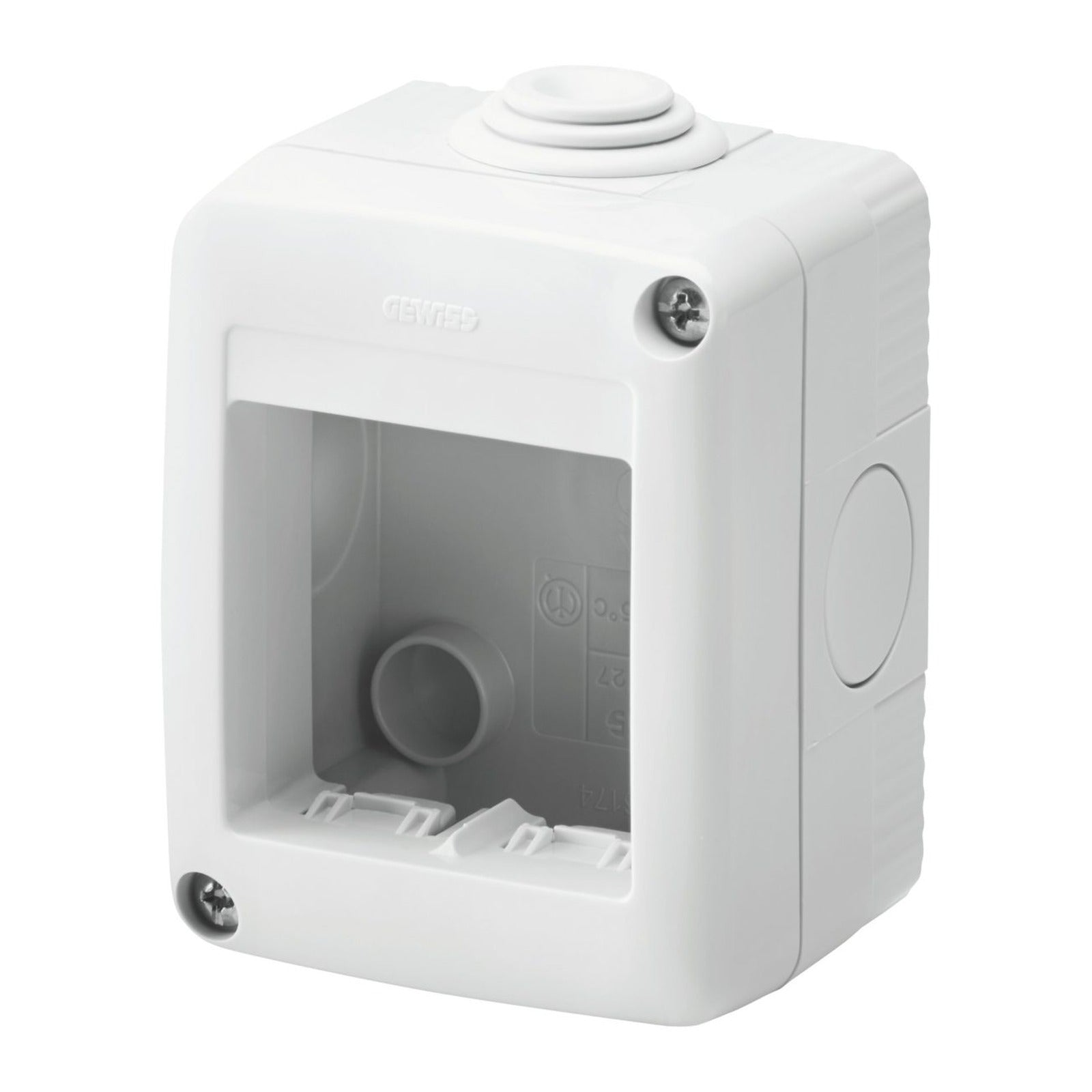 Contenedor para aparatos system Gewiss, protegido, 2 módulos, gris RAL 7035, IP40 - referencia GW27002