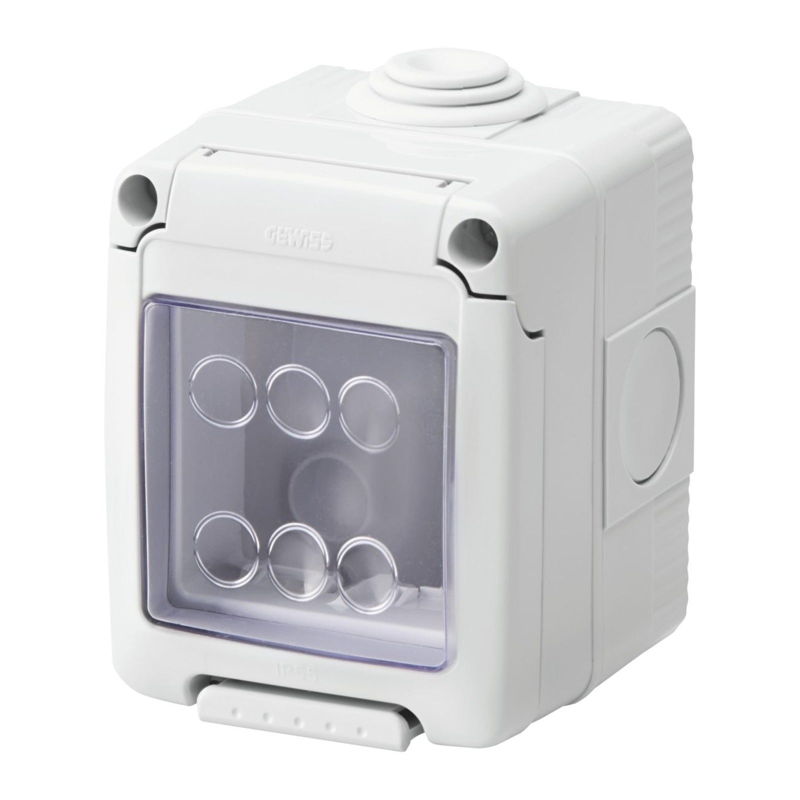 Contenedor estanco para aparatos system Gewiss, 2 módulos, gris RAL 7035, IP55 - referencia GW27042