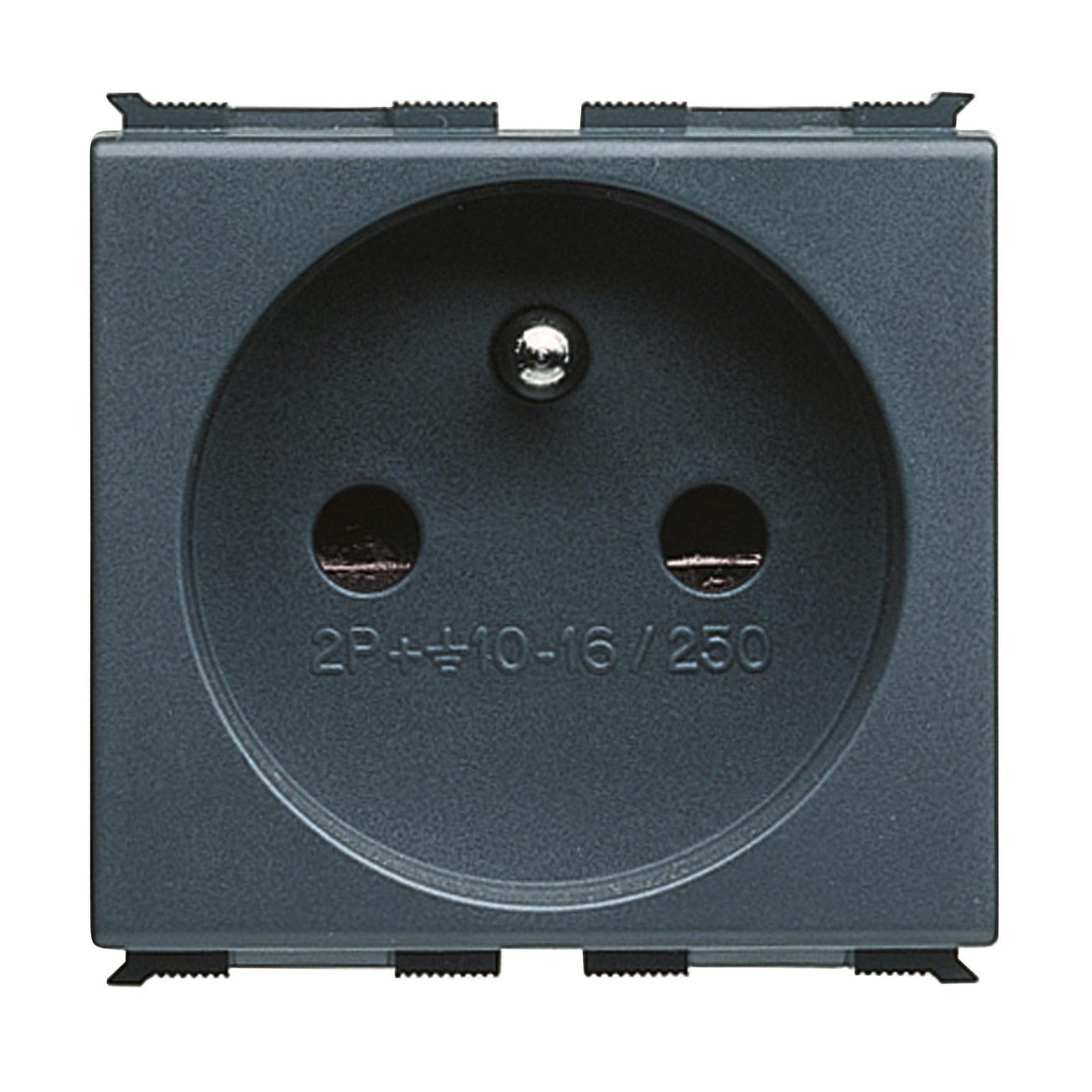Base norma francesa 250 Vac Gewiss, 2P+T 10/16A, 2 módulos, Playbus - referencia GW30216