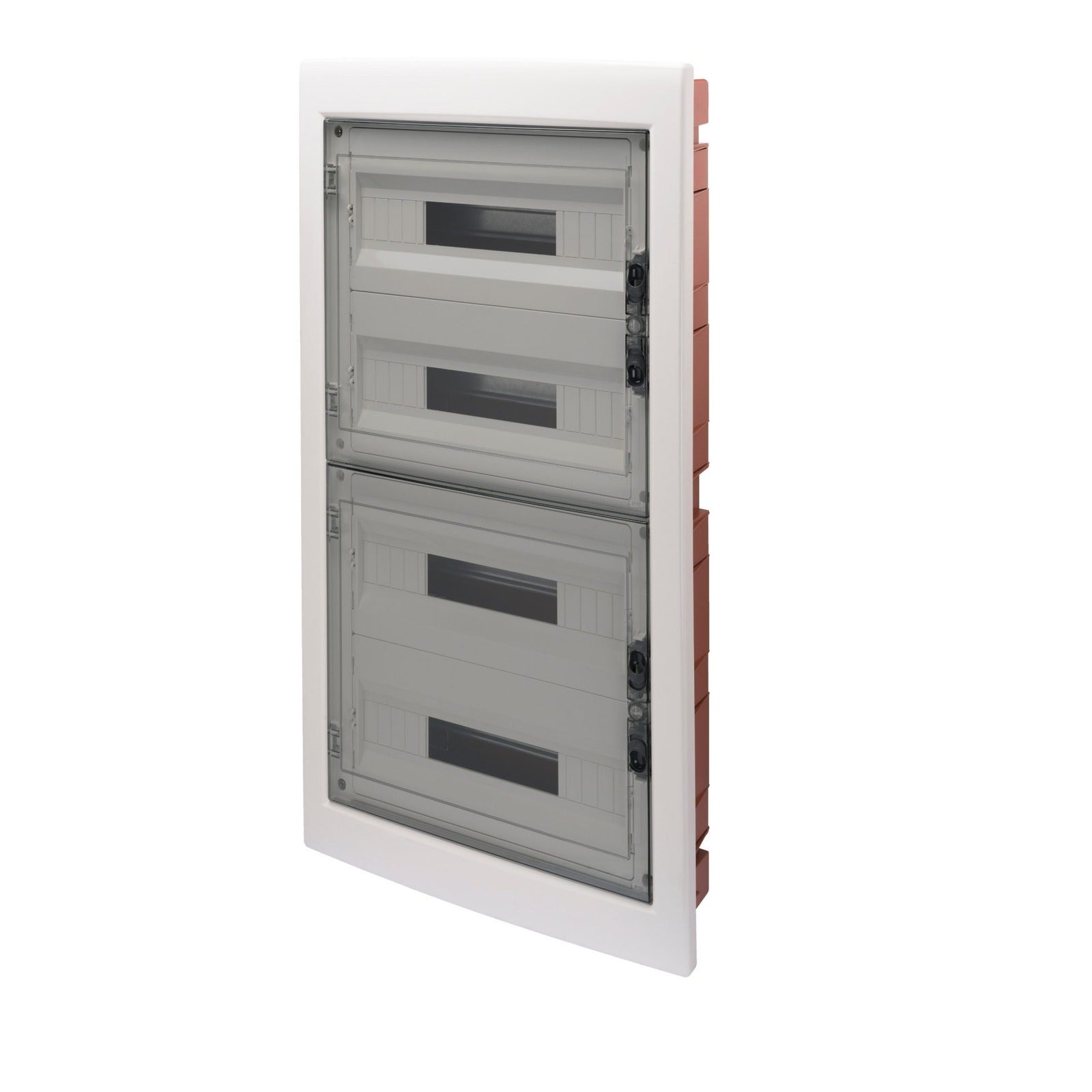 Cuadros de distribución con paneles troquelados y bastidor extraíble Gewiss, puerta transparente ahumada, (18x4) 72 módulos IP40 - referencia GW40611