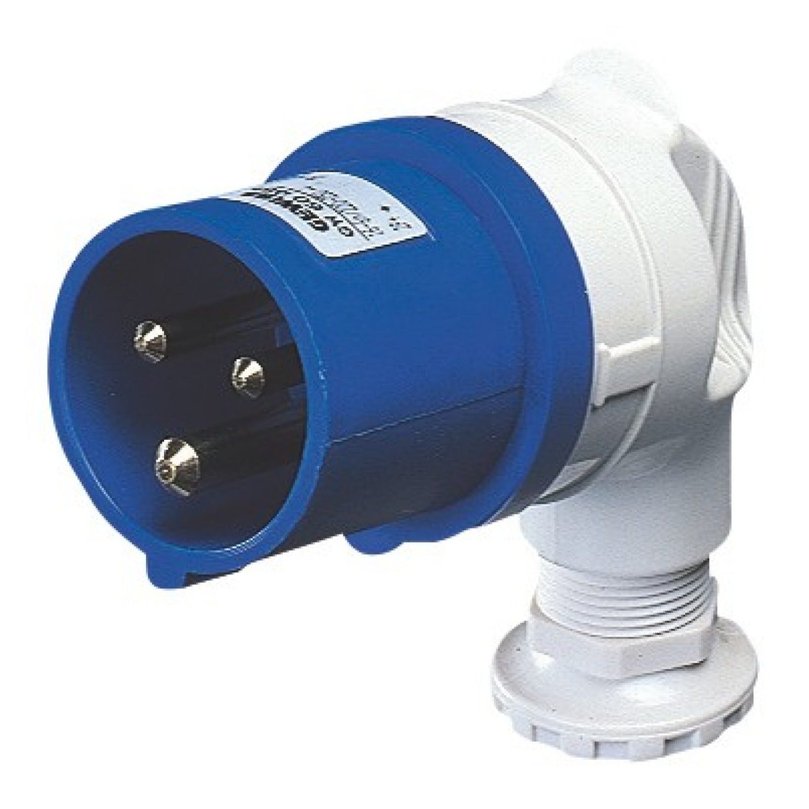 Clavija a 90° móvil Gewiss, IP44, 2P+T 16A 200-250 V 50/60 Hz, azul, 6h, conexión por tornillo - referencia GW60085