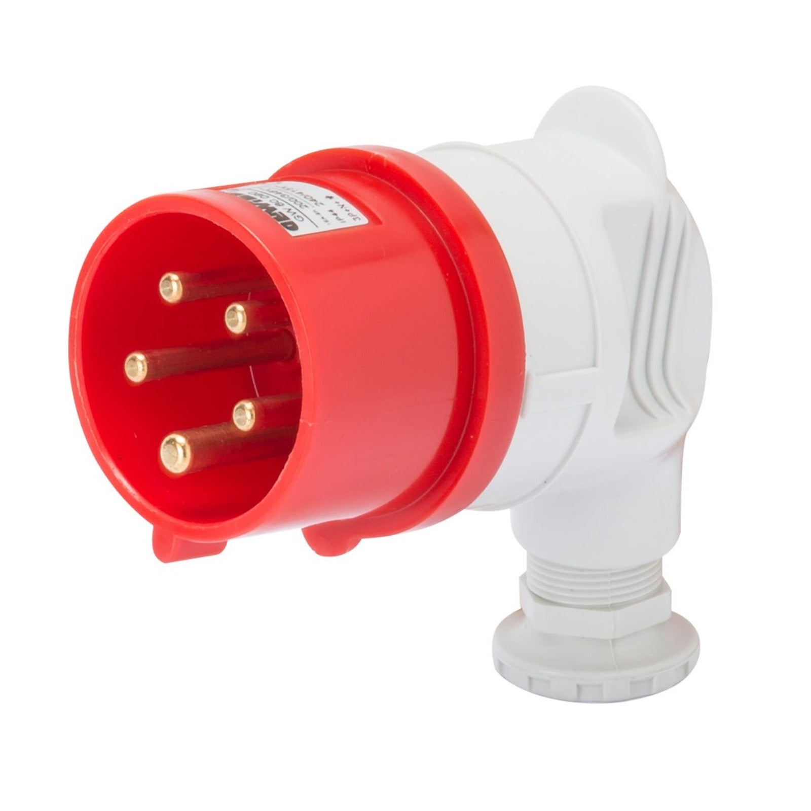 Clavija a 90° móvil Gewiss, IP44, 3P+T 16A 380-415 V 50/60 Hz, rojo, 6h, conexión por tornillo - referencia GW60089