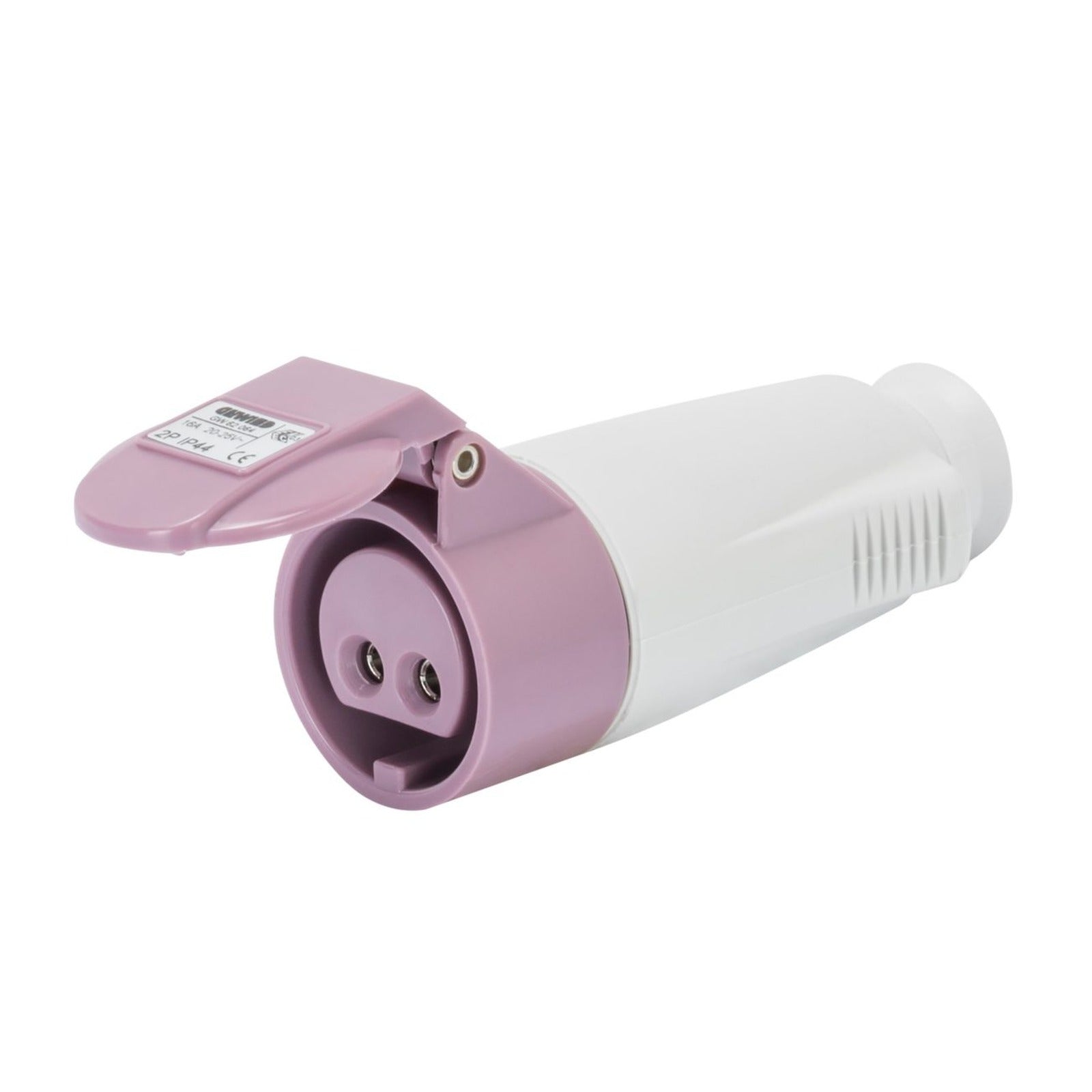 Base móvil recta Gewiss, IP44, 2P 16A 20-25 V 50-60 Hz, violeta, S/R, conexión por tornillo - referencia GW62064