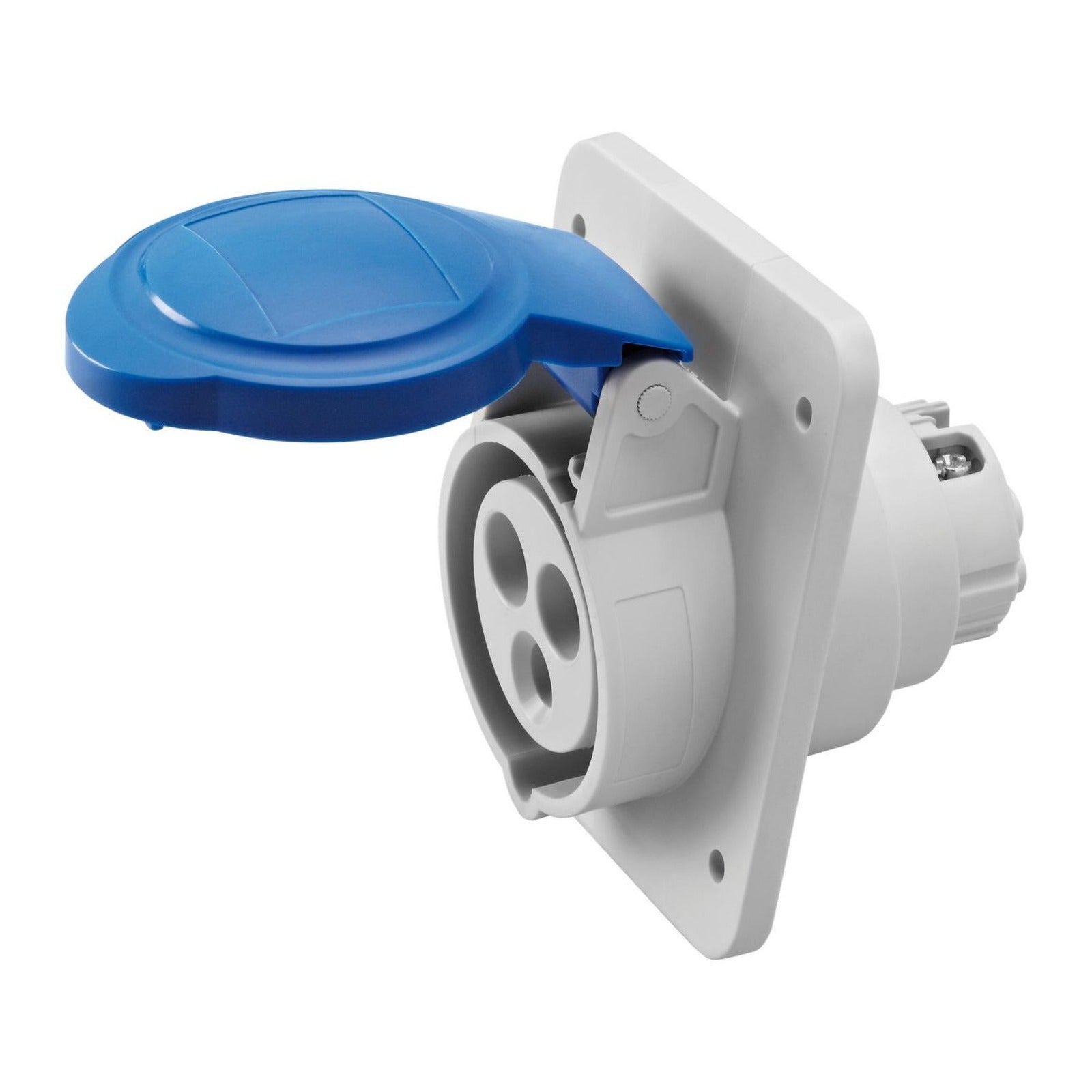 Base fija de empotrar a 10° HP Gewiss, IP44/IP54, 2P+T 32A 200-250 V 50/60 Hz, azul, 6h, conexión por tornillo - referencia GW62216H