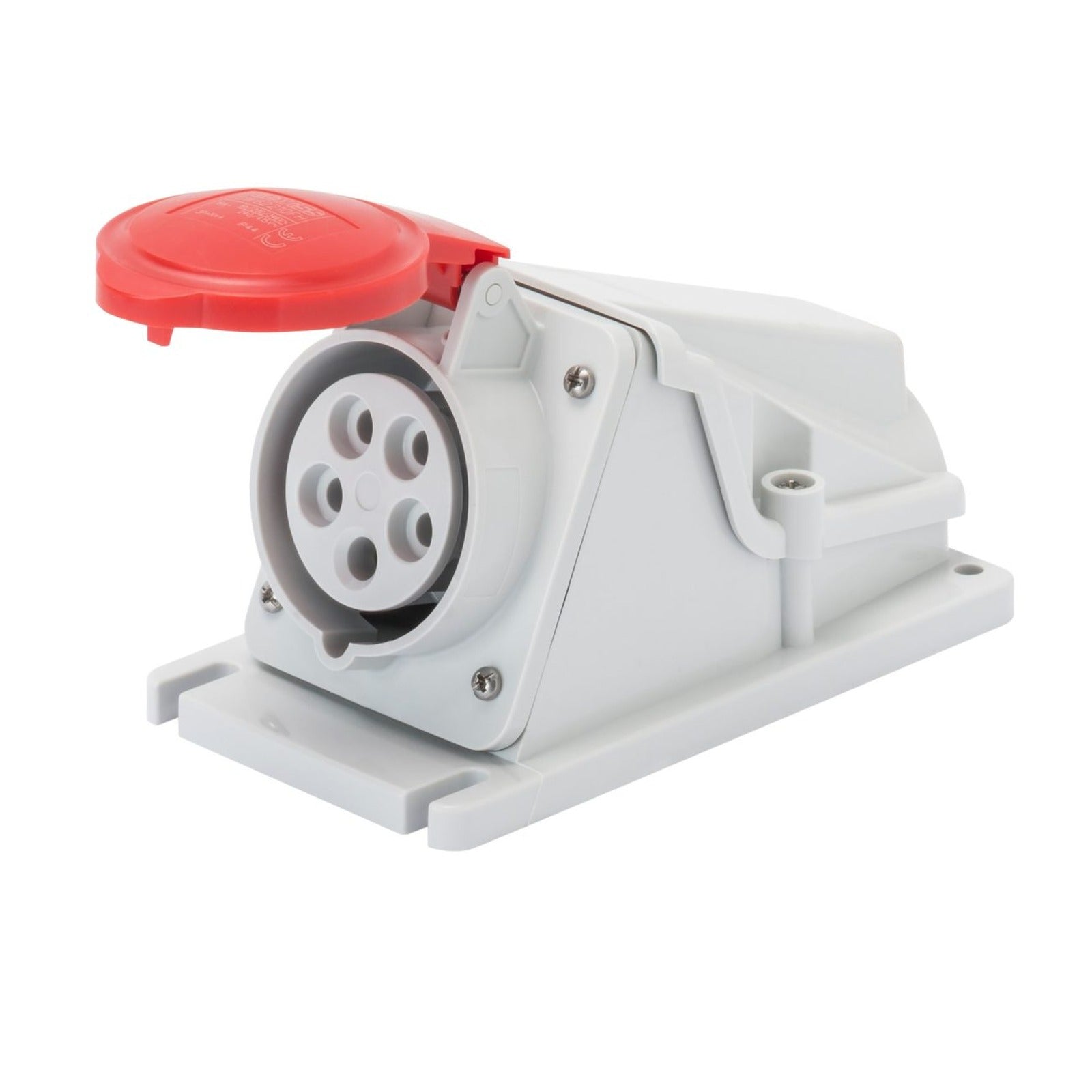 Base fija de pared a 90° Gewiss, IP44, 2P+T 32A 380-415 V 50/60 Hz, rojo, 9h, conexión por tornillo - referencia GW62491
