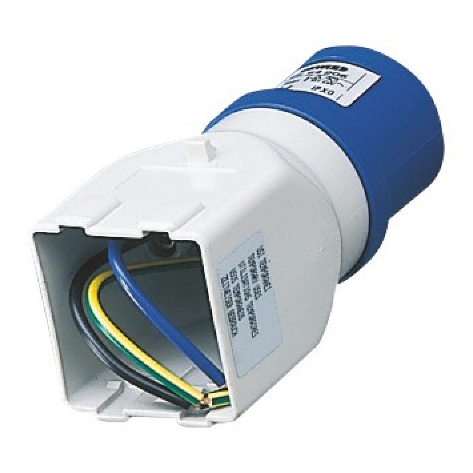 Adaptador industrial/residencial Gewiss, clavija 2P+T 16A 230 Vac 50/60 Hz, preparado para 2 módulos System - referencia GW64206