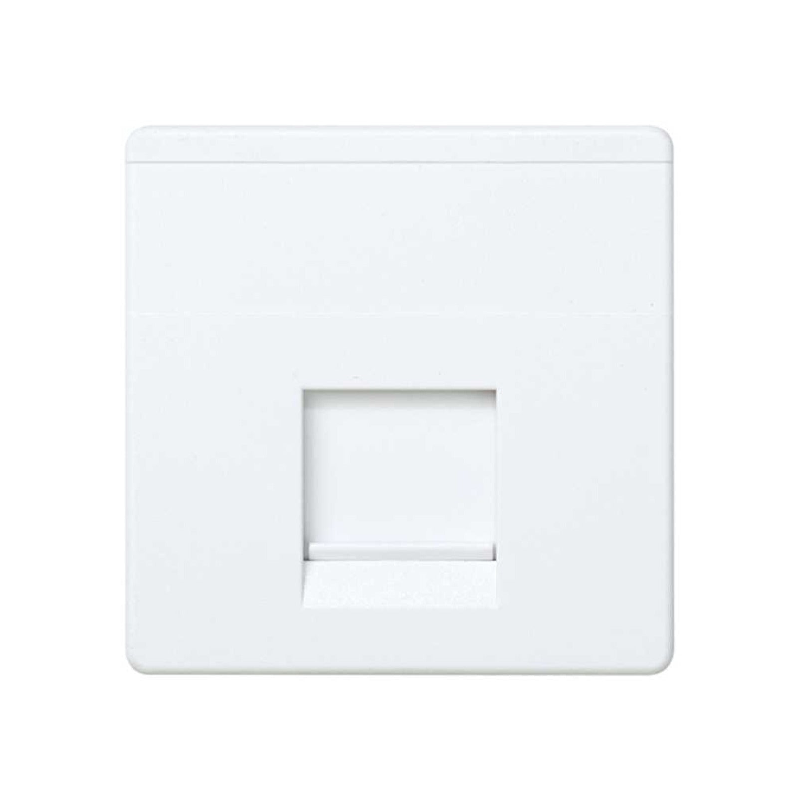 Placa de voz y datos plana con guardapolvo para 1 conector RJ45 AMP® blanco Simon 27 Play - referencia 27087-35