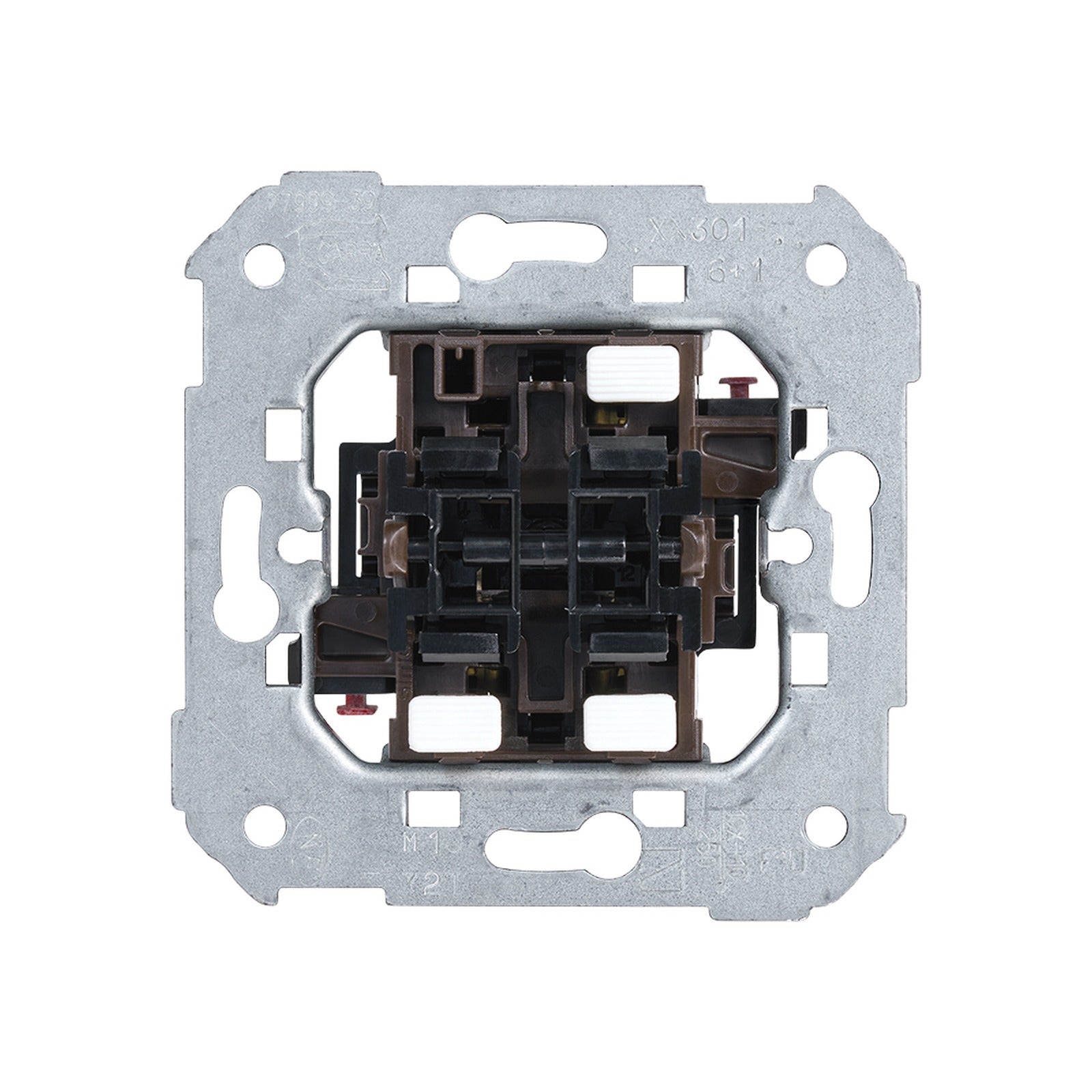 Grupo de 1 conmutador 10 AX 250V~ y 1 pulsador 10 A 250V~ con sistema de embornamiento rápido Simon 75 - referencia 75301-39