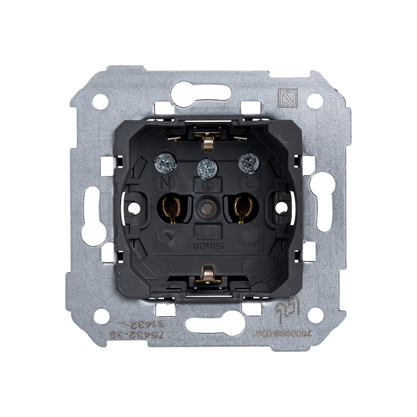 Base de enchufe schuko 16 A 250V~ con sistema de embornamiento a tornillo Simon 75 - referencia 75432-39