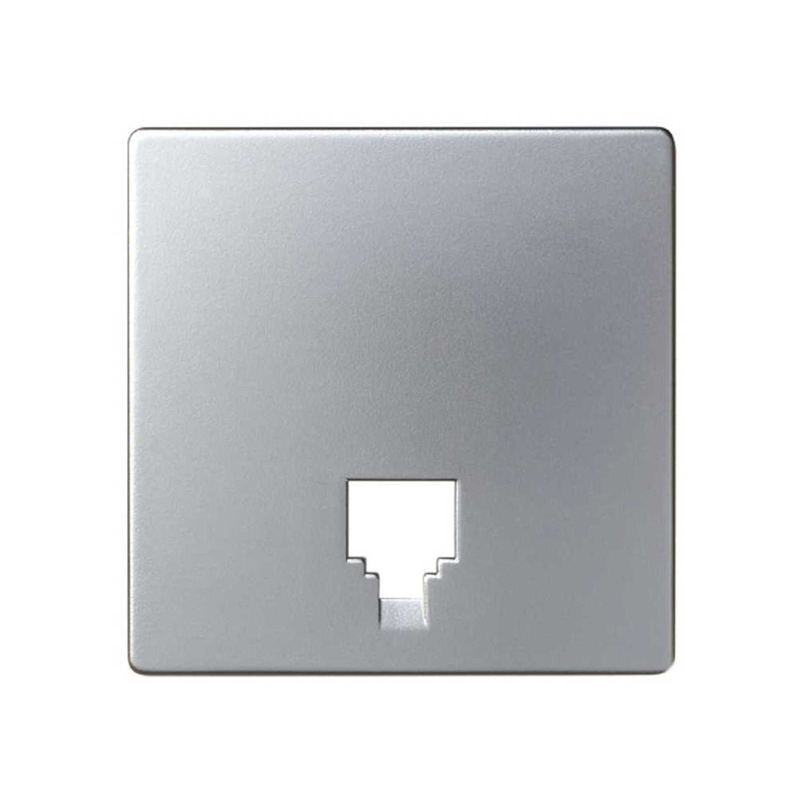 Placa para tomas telefónicas con conectores RJ11 y RJ12 aluminio Simon 82 - referencia 82062-63