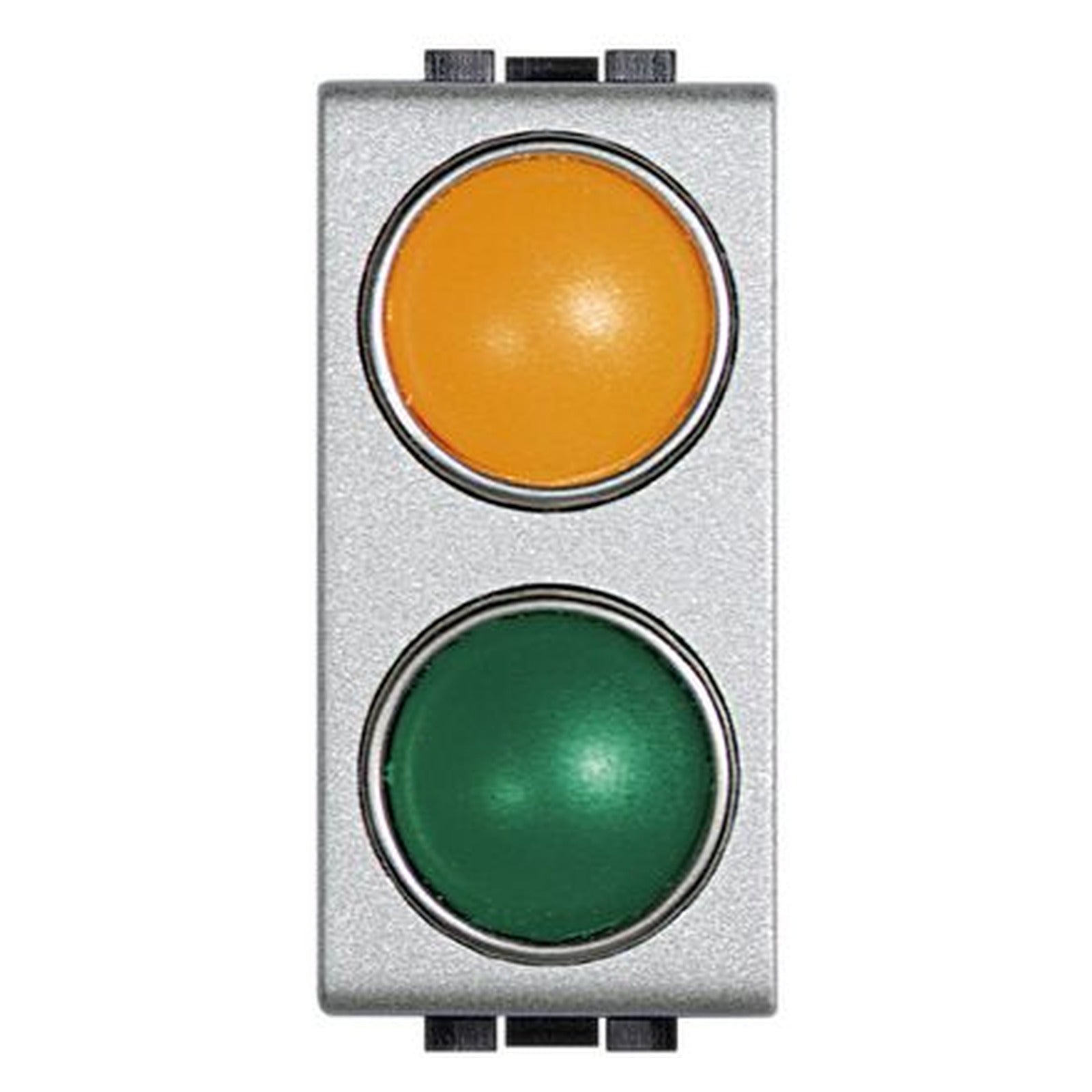 Portalámparas doble BTicino Livinglight Tech con difusores naranja y verde para LED, 1 módulo - referencia NT4372AV