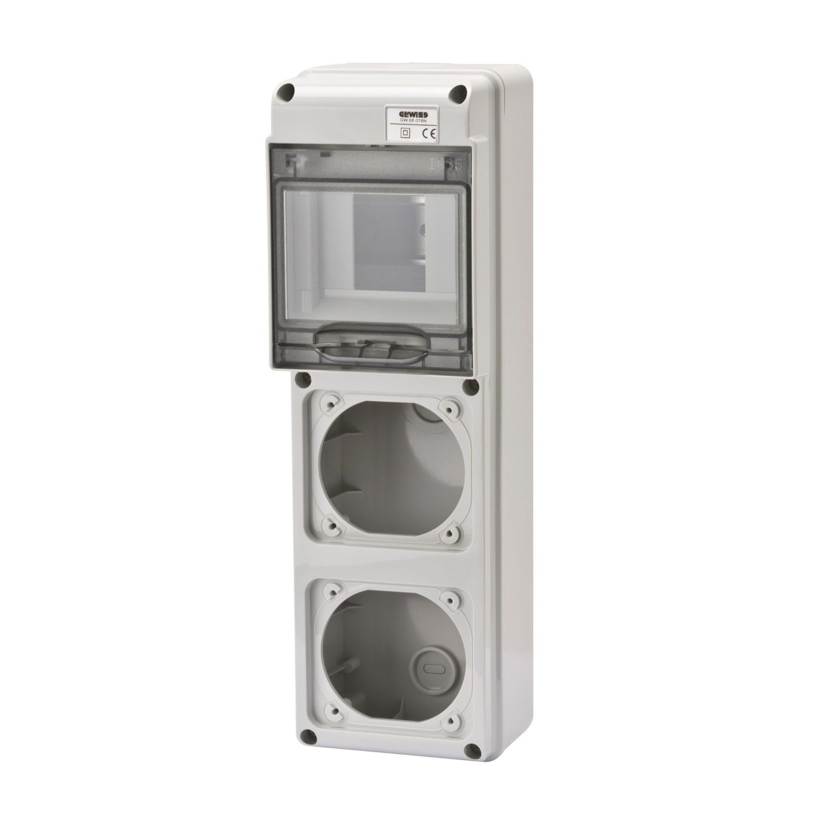 Q-DIN 5 módulos Gewiss, 2 bases alojables IEC 309 16A IP44/67, IP65 - referencia GW68018N