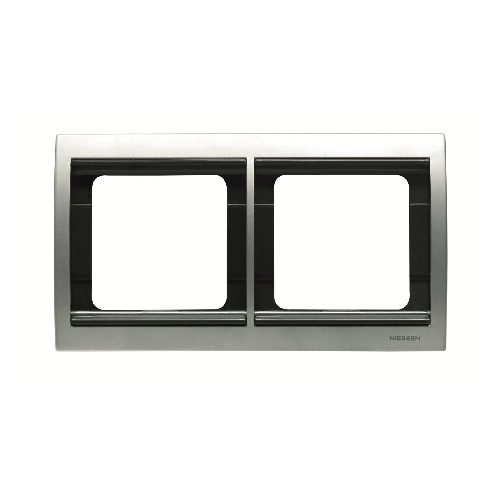 Marco horizontal titanio de 2 elementos Niessen Olas 8472.1 TT - referencia 84721TT