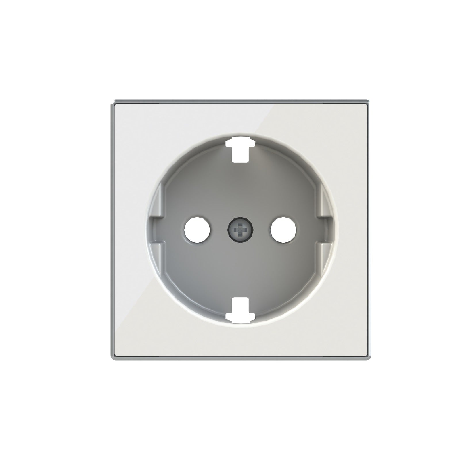 Tapa plana de cristal blanco para Schuko Niessen Sky 8588.9 CB - referencia 85889CB