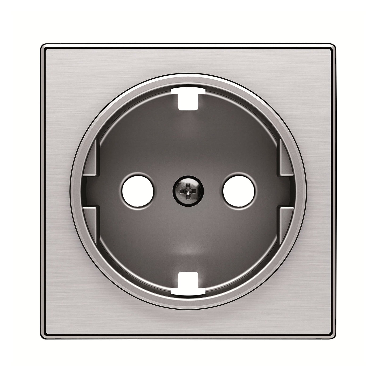 Tapa de acero inoxidable para base de enchufe Schuko Niessen Sky 8588 AI - referencia 8588AI