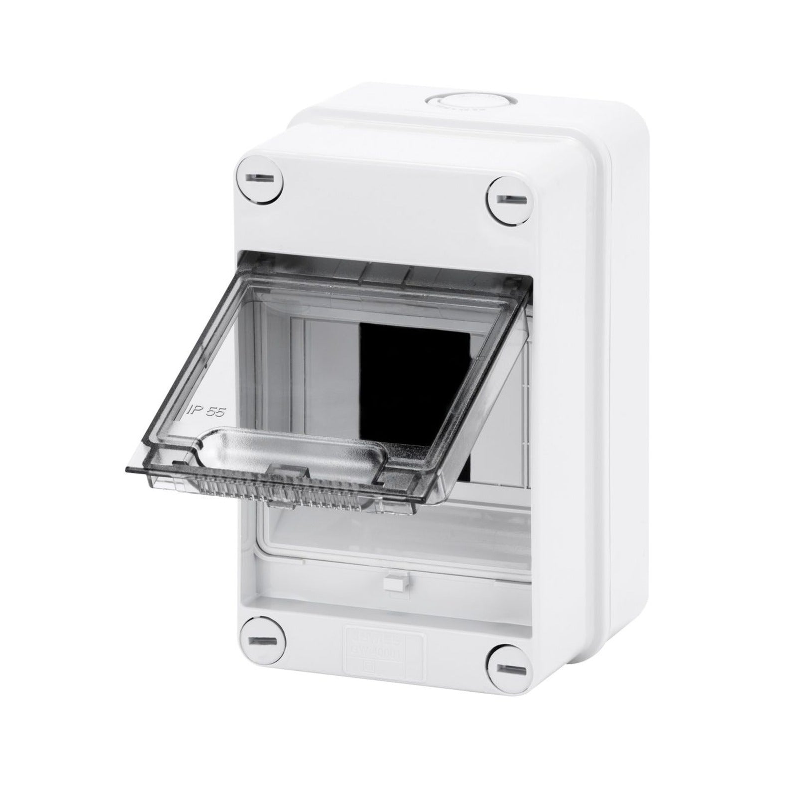 Caja estanca Gewiss, paredes con agujeros torquelados, preparado para alojar regletas, 4 módulos IP55 - referencia GW40001