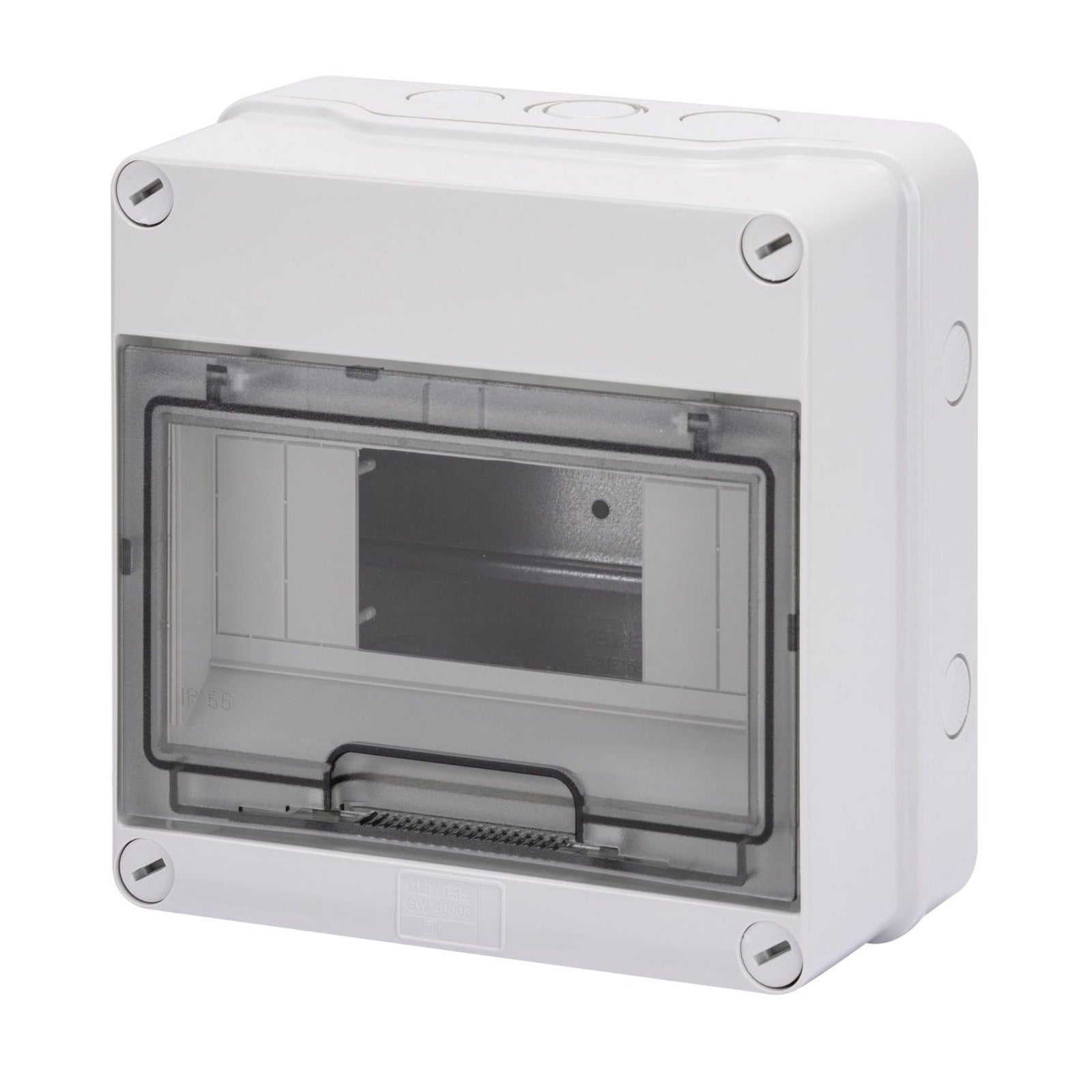 Caja estanca Gewiss, paredes con agujeros torquelados, preparado para alojar regletas, 8 módulos IP55 - referencia GW40003