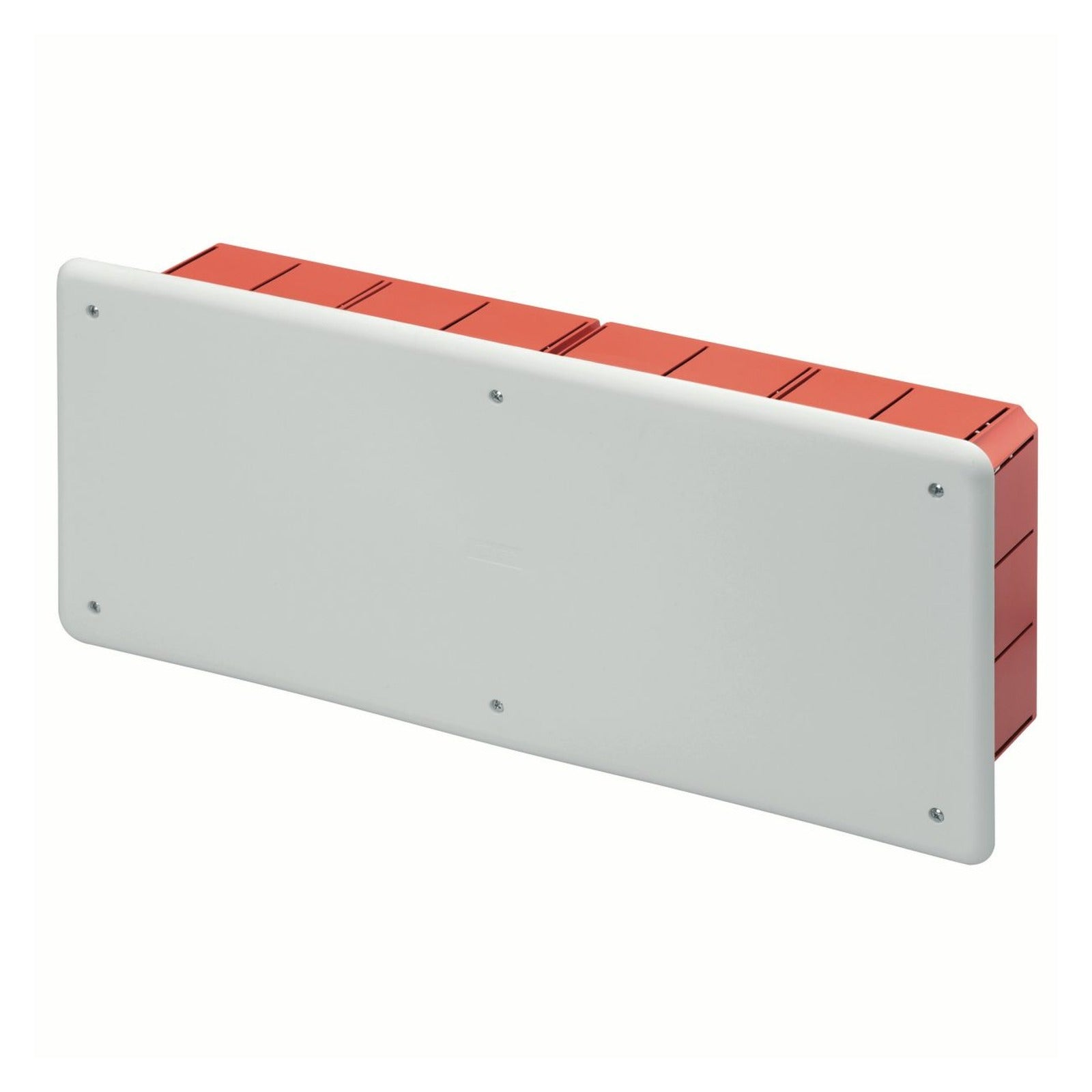 Caja de derivación y conexión Gewiss, para paredes de mampostería, con carril DIN, dimensiones 392x152x70, tapa blanca RAL 9016 - referencia GW48008
