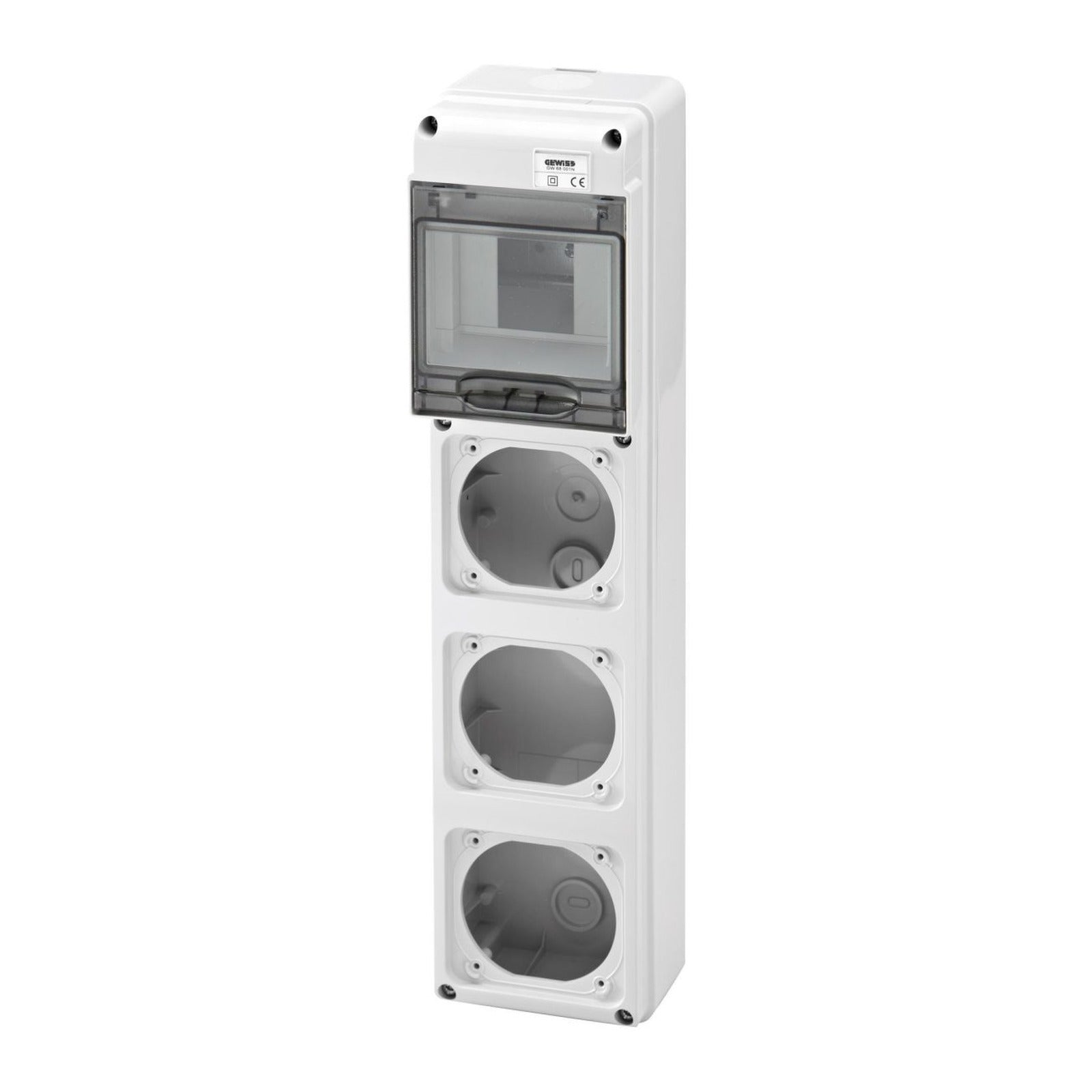 Q-DIN 5 módulos Gewiss, 3 bases alojables IEC 309 16A IP44/67, IP65 - referencia GW68001N