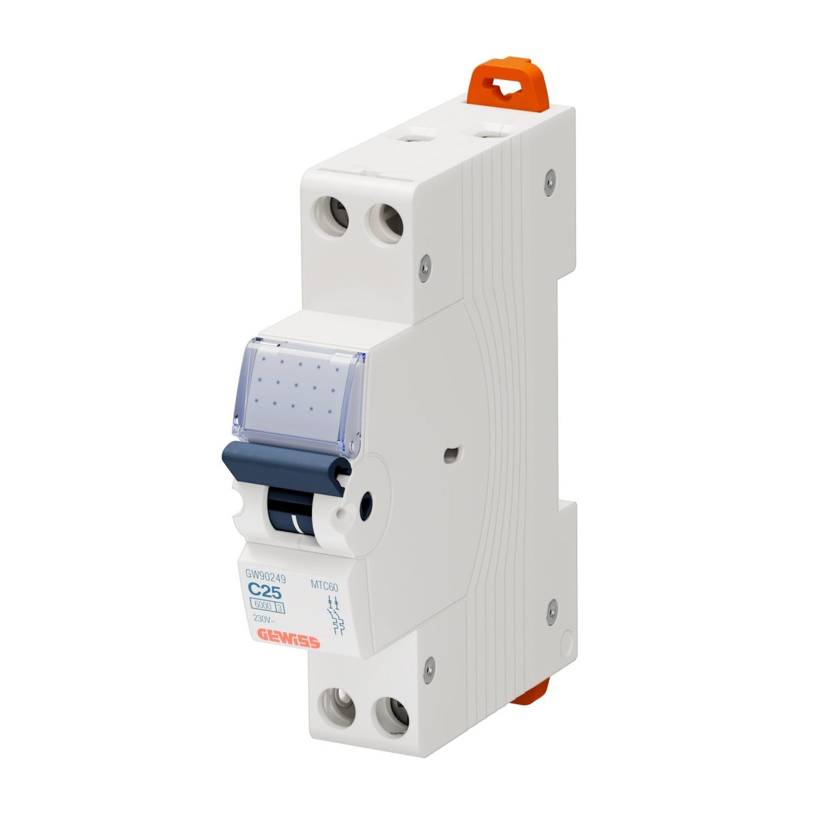 Interruptor magnetotérmico compacto Gewiss, mtc 60, 2P curva c 25A, 1 módulo - referencia GW90249
