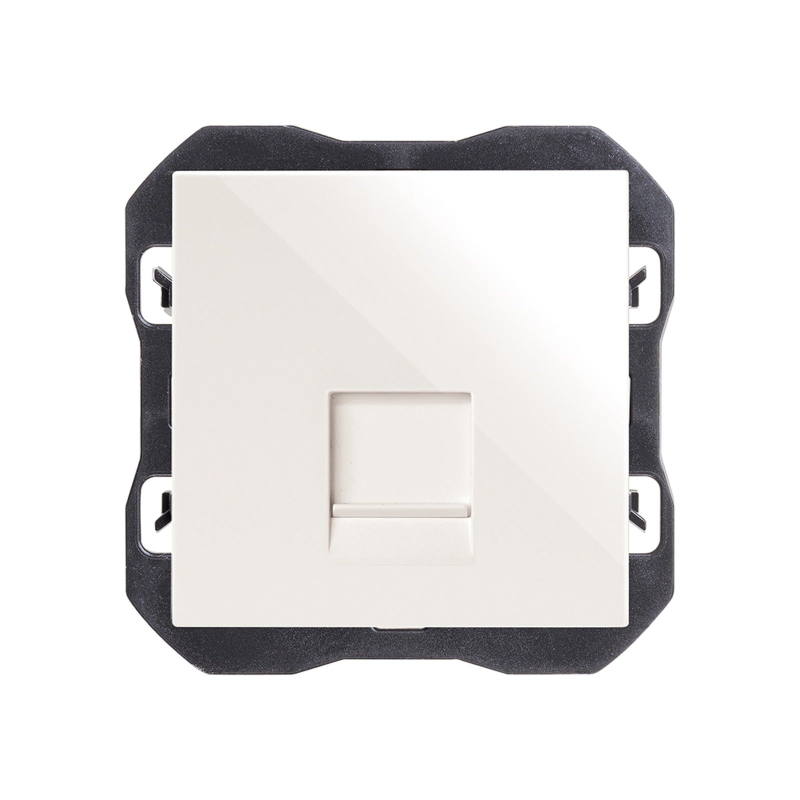 Tapa de voz y datos plana con guardapolvo con 1 conector RJ45 blanco Simon 270 - referencia 20000187-090