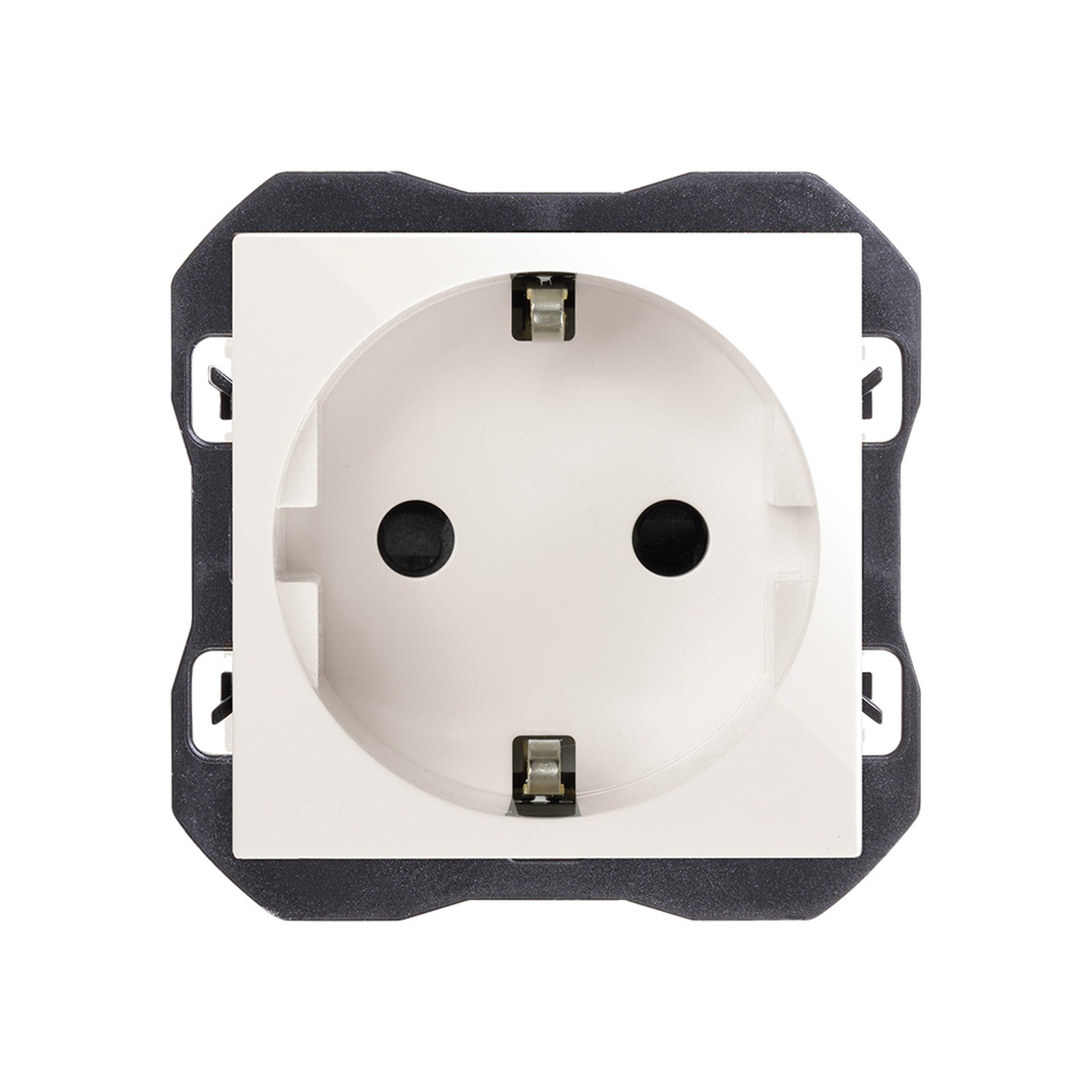 Base de enchufe Schuko 16 A 250 V~ con sistema de embornamiento a tornillo blanco Simon 270 - referencia 20000432-090