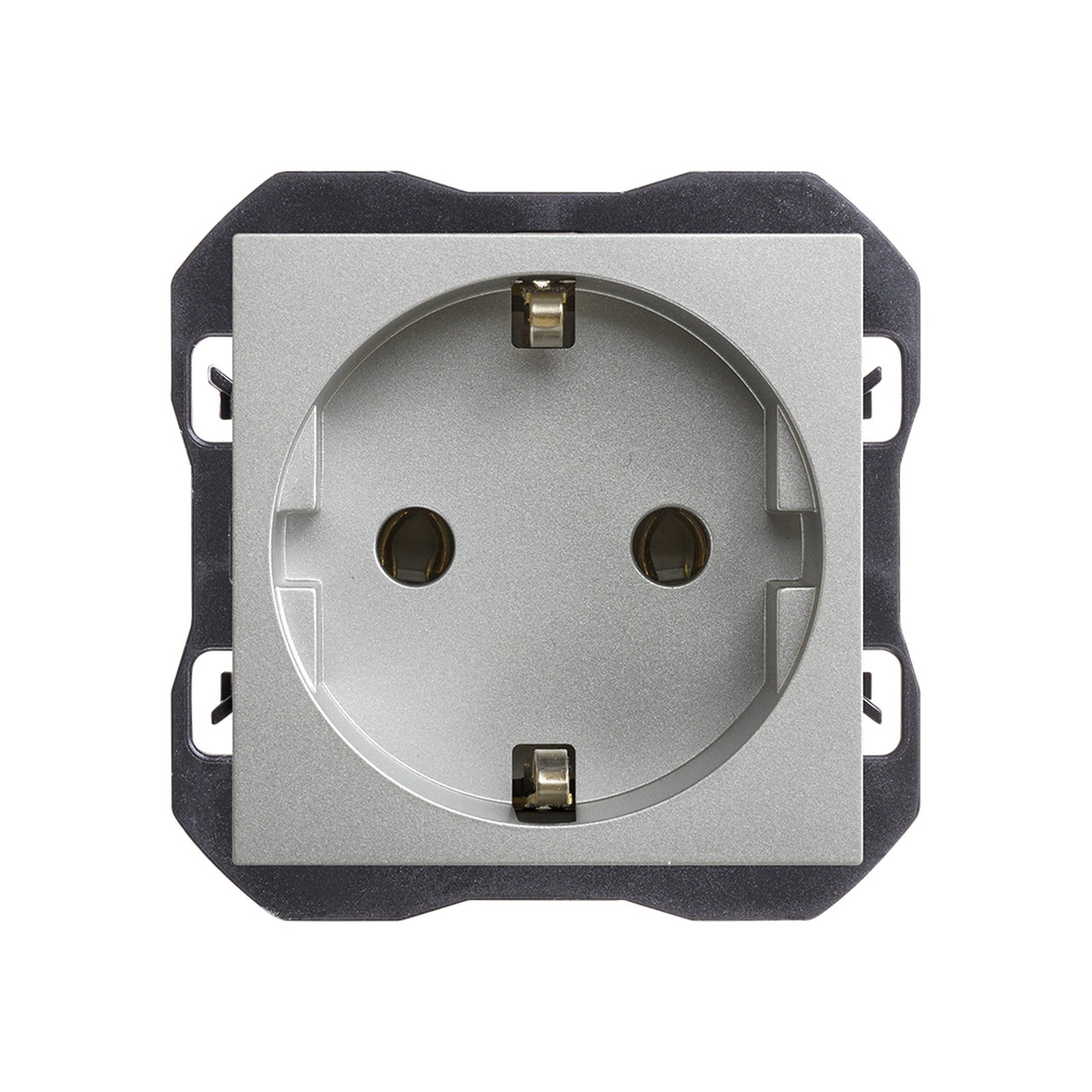 Base de enchufe Schuko 16 A 250 V~ con sistema de embornamiento a tornillo aluminio Simon 270 - referencia 20000432-093