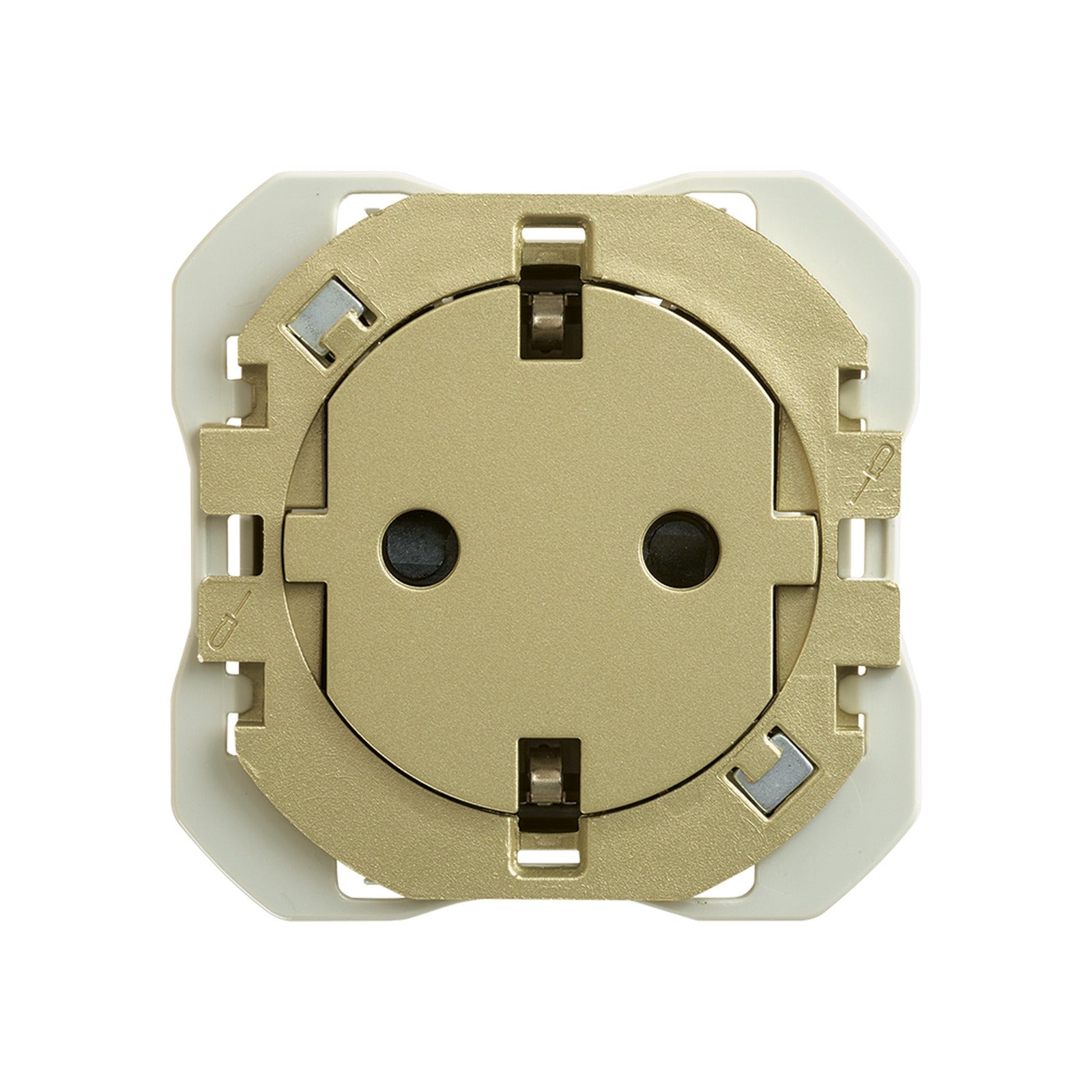 Base de enchufe Schuko clean 16 A 250 V~ con sistema de embornamiento a tornillo bronce Simon 270 - referencia 20000434-097