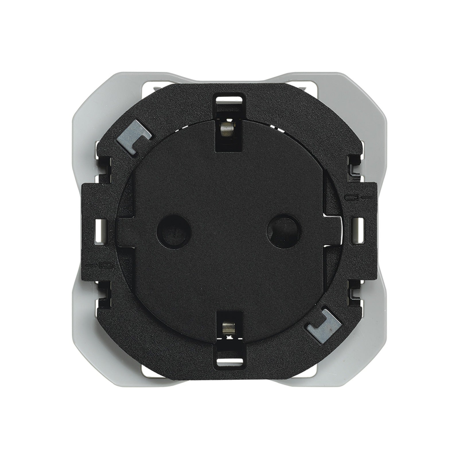 Base de enchufe Schuko clean 16 A 250 V~ con sistema de embornamiento a tornillo negro mate Simon 270 - referencia 20000434-098