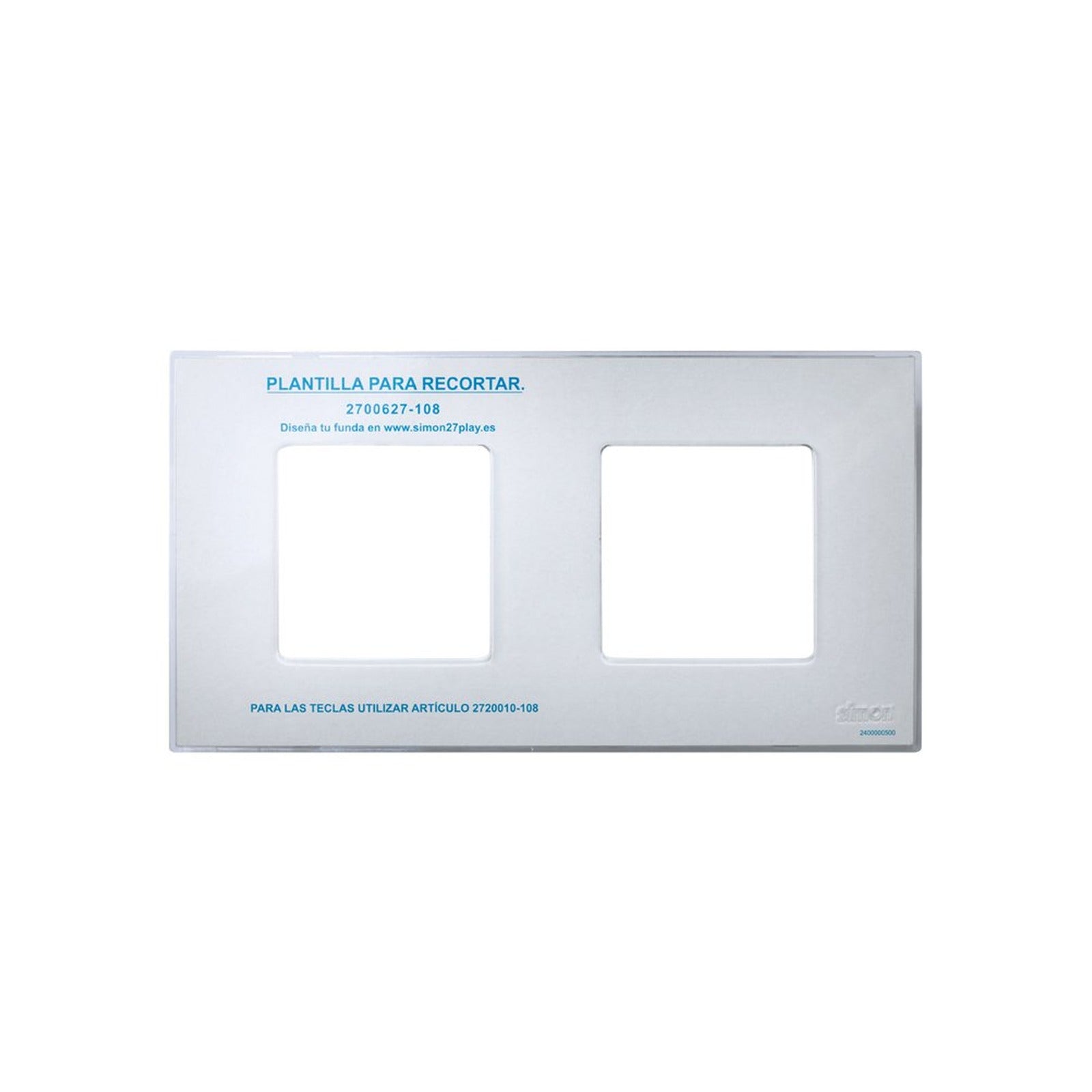 Funda intercambiable para marco 2 elementos transparente Simon 27 Play - referencia 2700627-108
