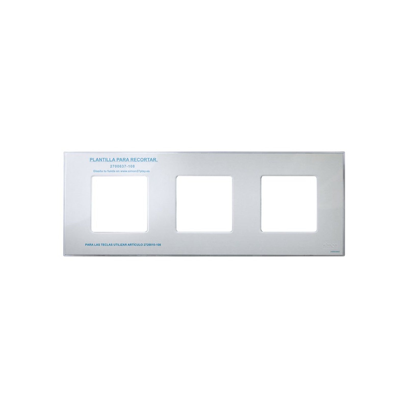 Funda intercambiable para marco 3 elementos transparente Simon 27 Play - referencia 2700637-108