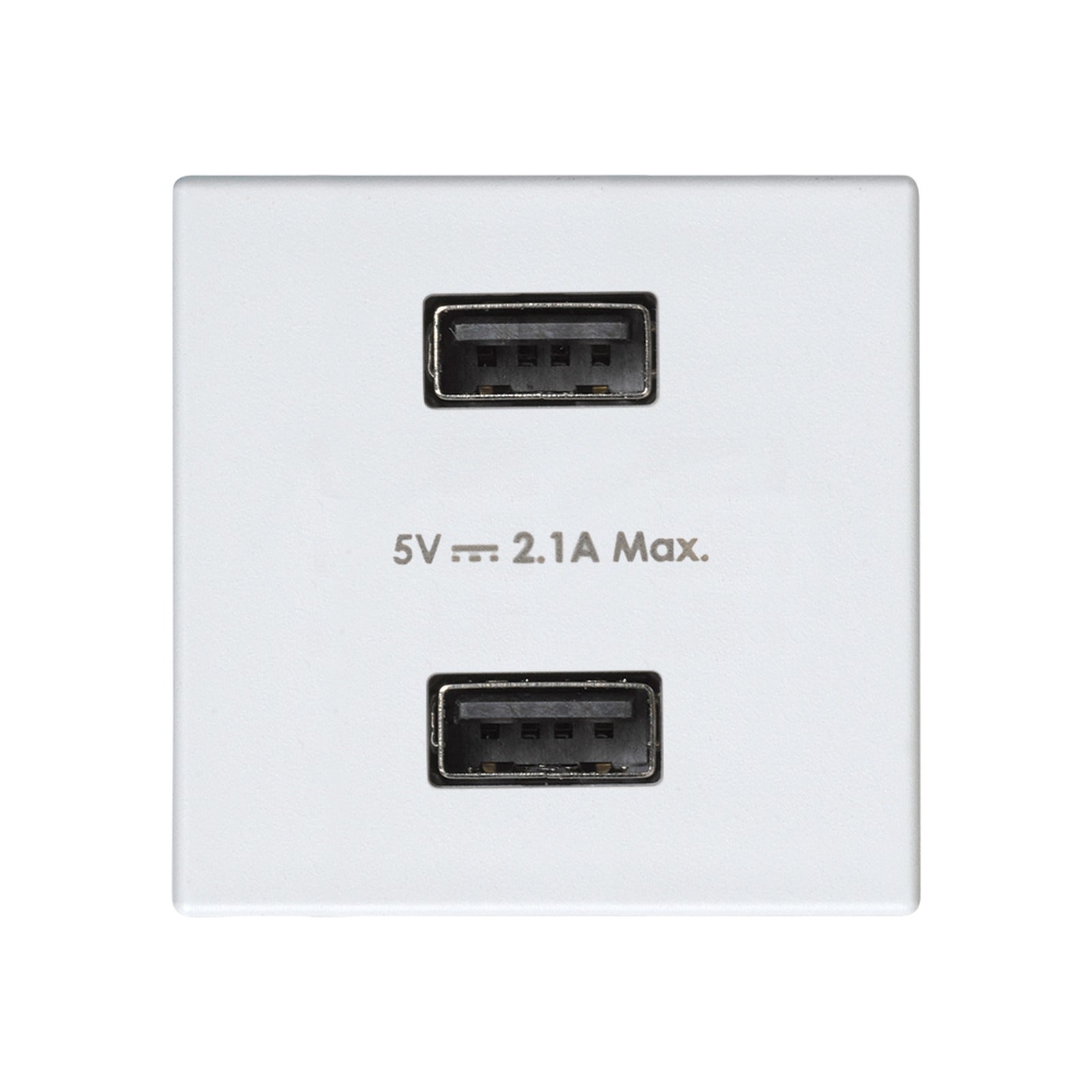 Cargador USB doble 5 V CC 2,1 A tipo A hembra blanco Simon 27 Play - referencia 2701096-030