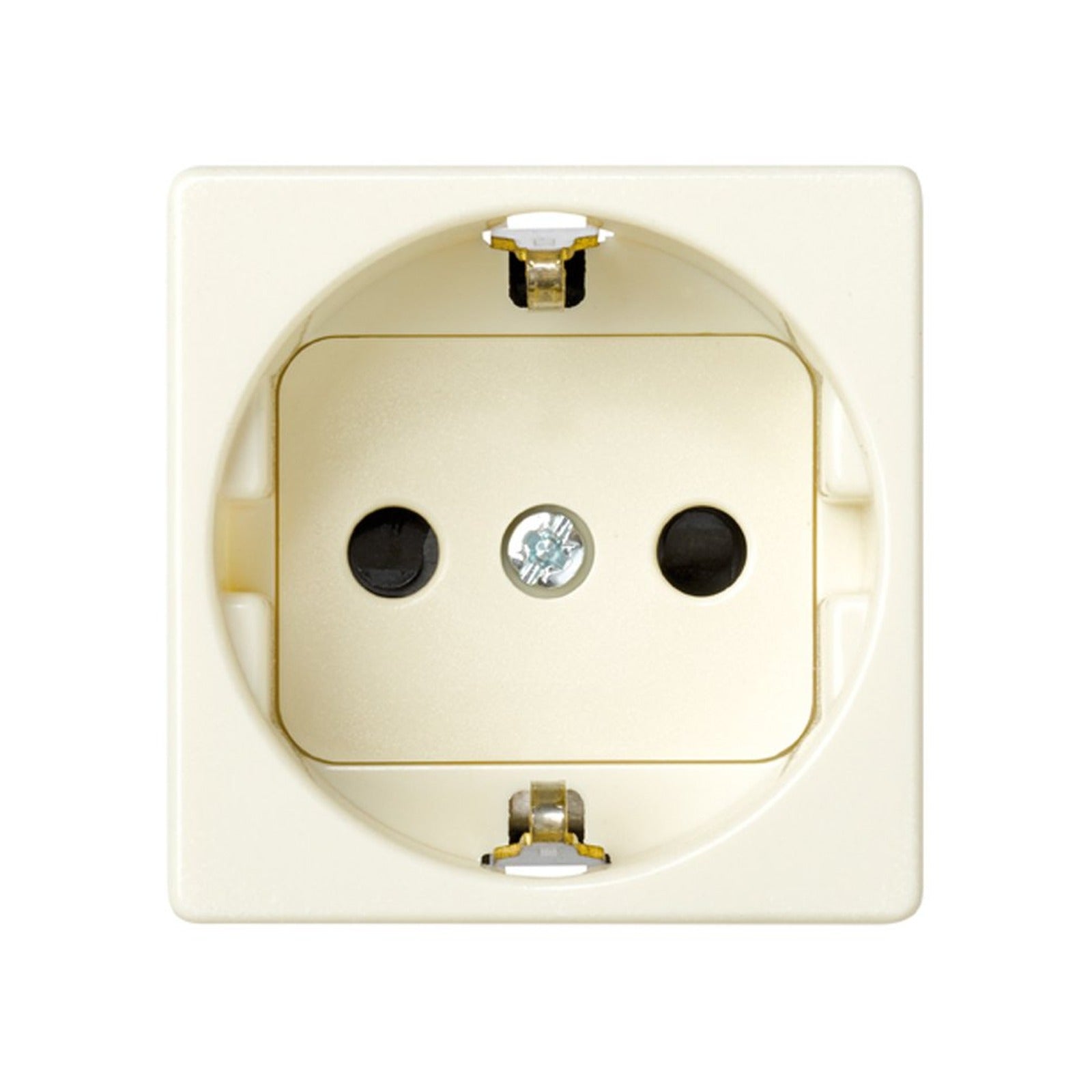 Base de enchufe Schuko 16 A 250 V~ con dispositivo de seguridad y embornamiento a tornillo marfil Simon 27 Play - referencia 27472-62