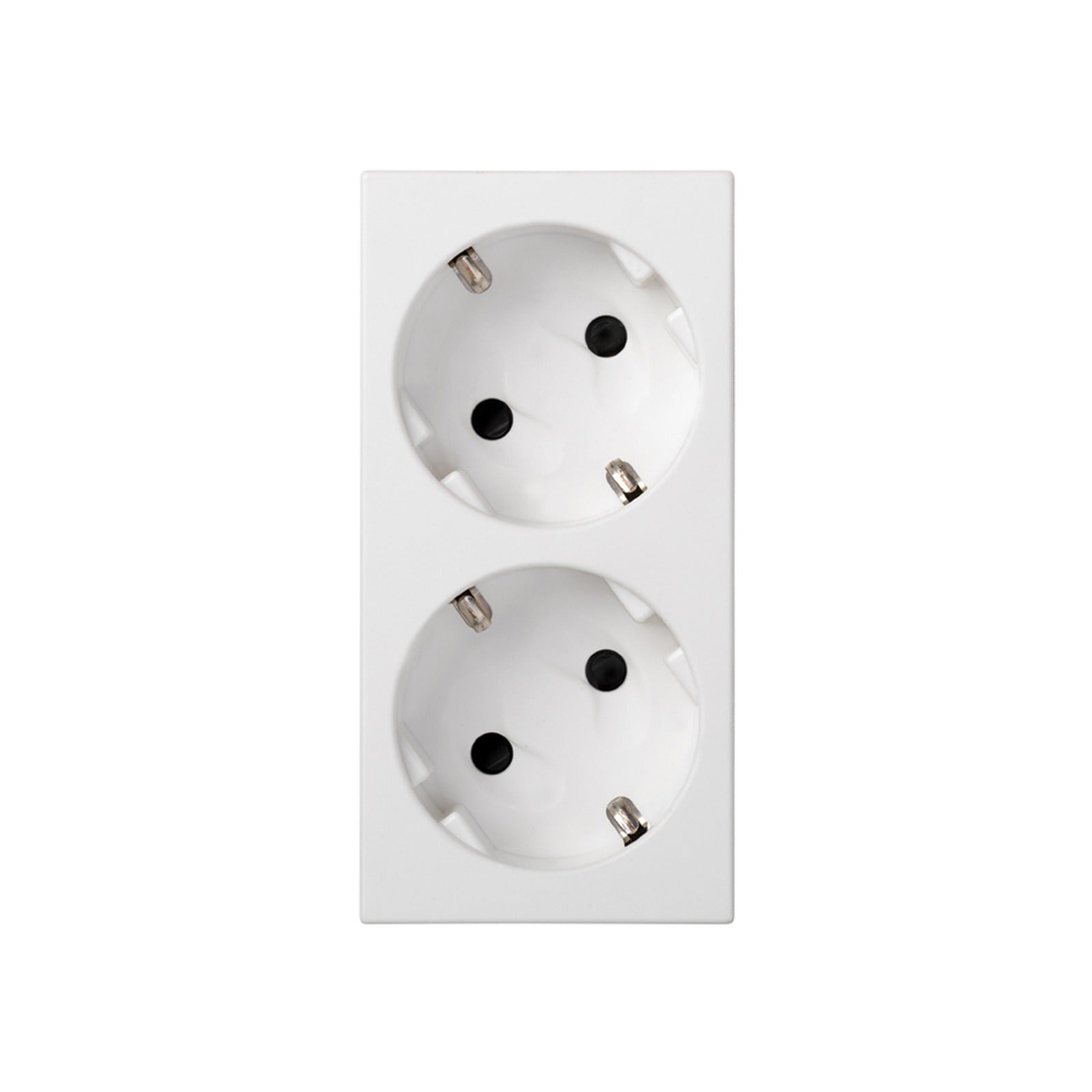 Base de enchufe Schuko doble 16 A 250 V~ con dispositivo de seguridad y embornamiento 1Click® blanco Simon 500 Cima - referencia 50000432-030