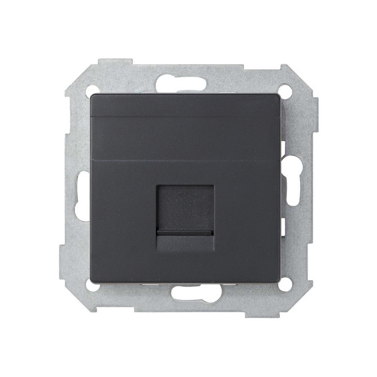 Placa de voz y datos plana con guardapolvo para 1 conector RJ45 grafito Simon 82 - referencia 82005-38