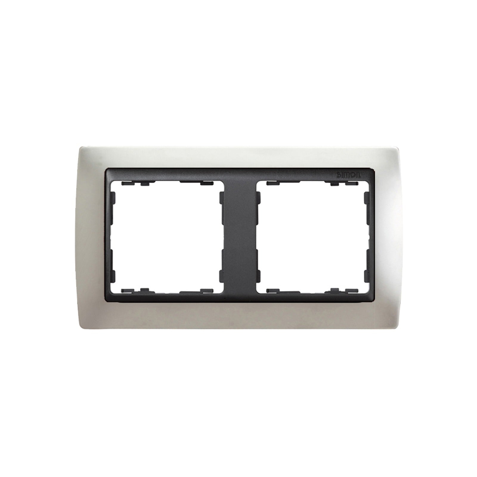 Marco para 2 elementos aluminio mate interior grafito Simon 82 - referencia 82824-33