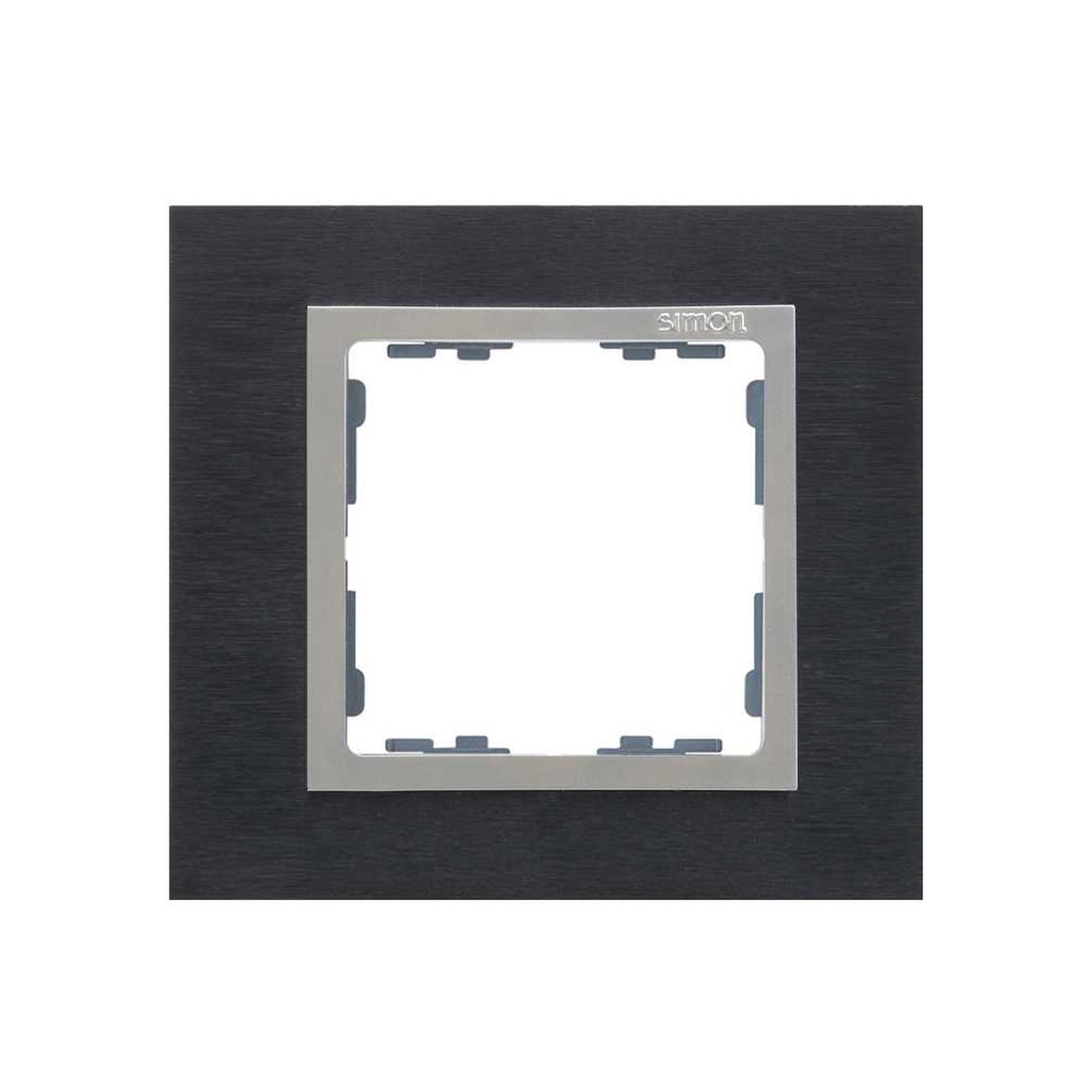 Marco para 1 elemento inox negro interior aluminio Simon 82 Nature - referencia 82917-38