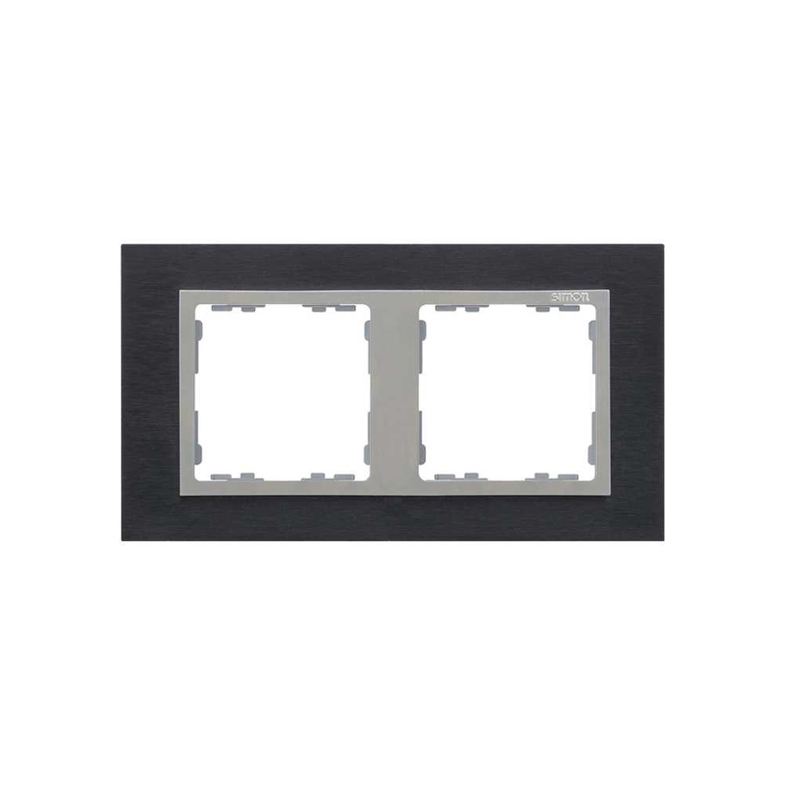 Marco para 2 elementos inox negro interior aluminio Simon 82 Nature - referencia 82927-38